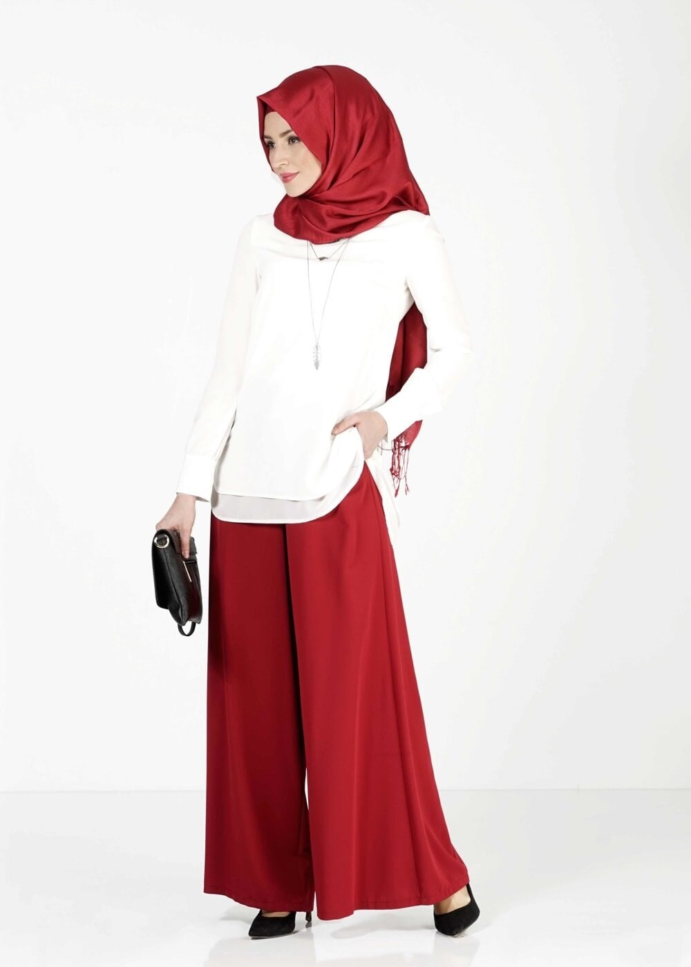 Tesettür giyim BEYAZ 4044 TUNİK