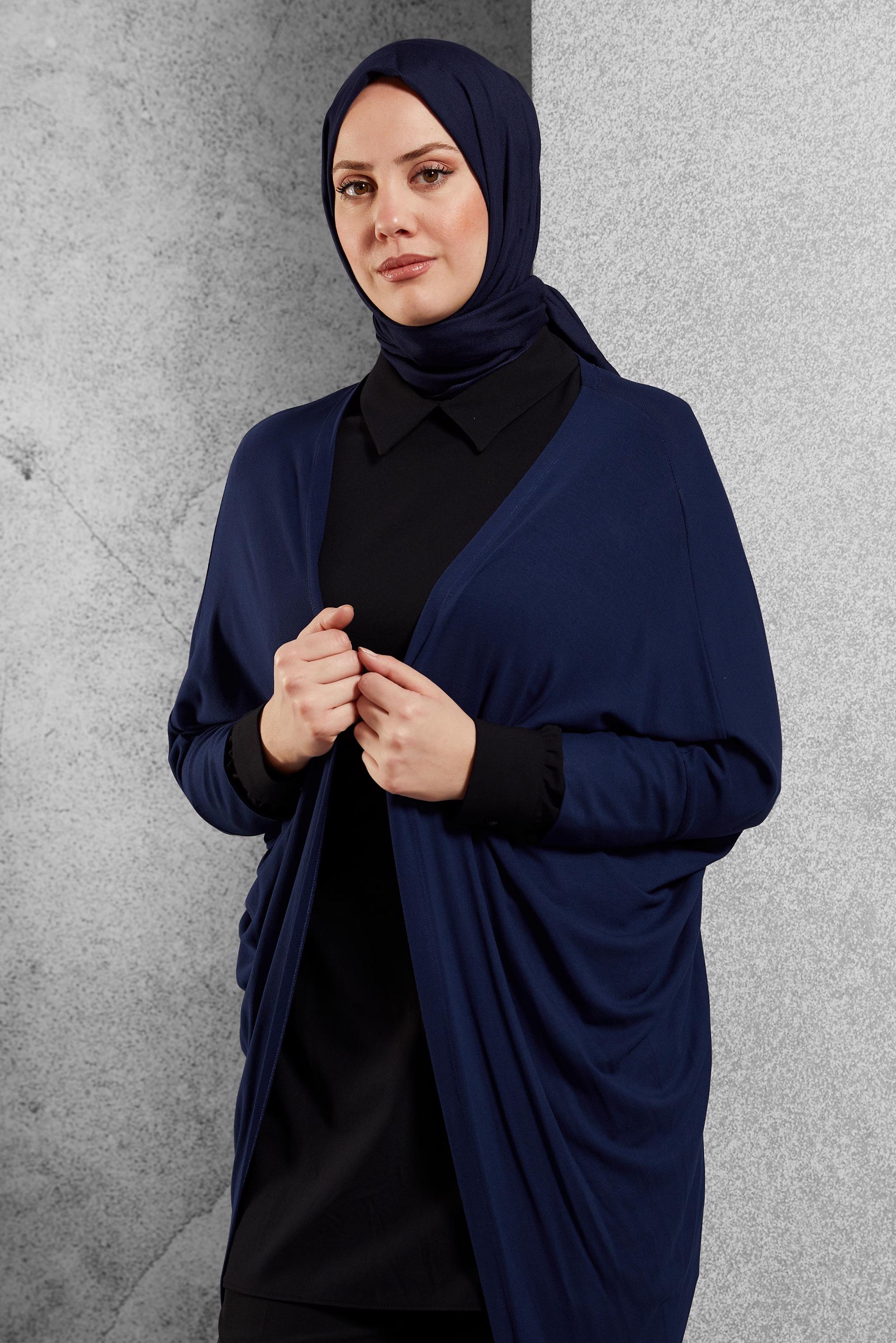 Tesettür giyim LACİVERT YARASA KOL TUNİK 4047