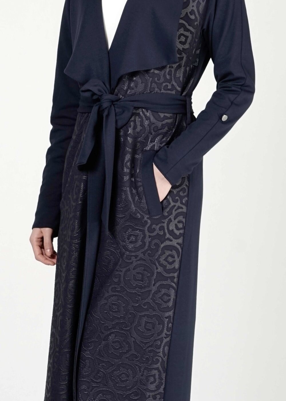 Tesettür giyim LACİVERT DESENLİ UZUN TUNİK 4050