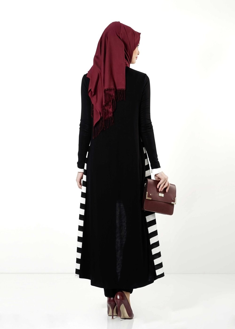 Tesettür giyim BEYAZ ÇİZGİLİ TUNİK 4086 