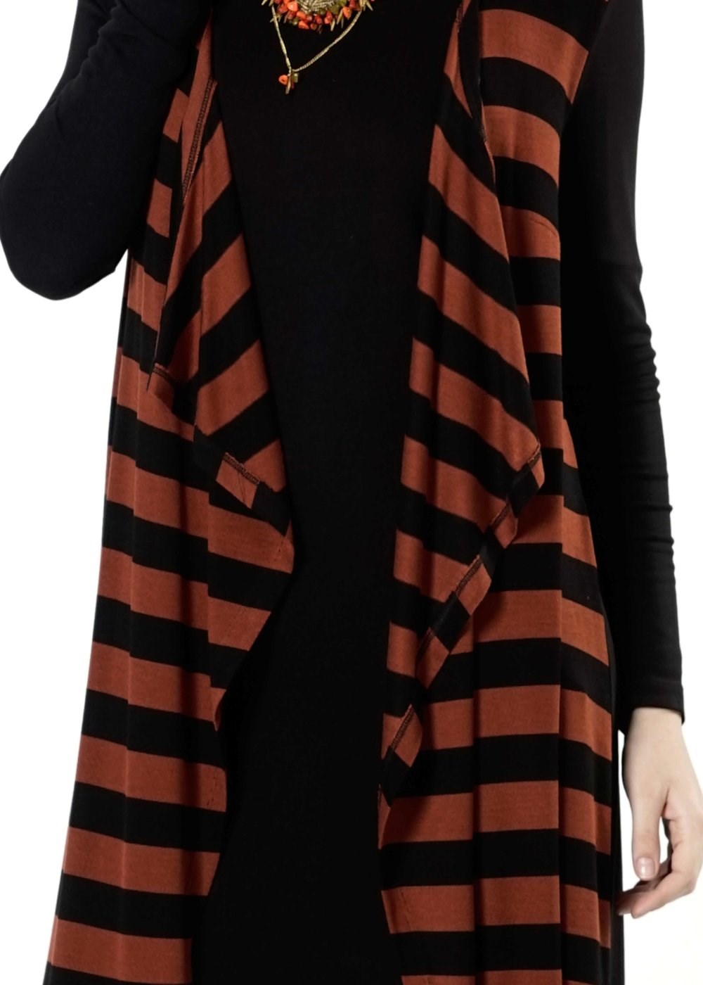 Tesettür giyim TABA ÇİZGİLİ TUNİK 4086 