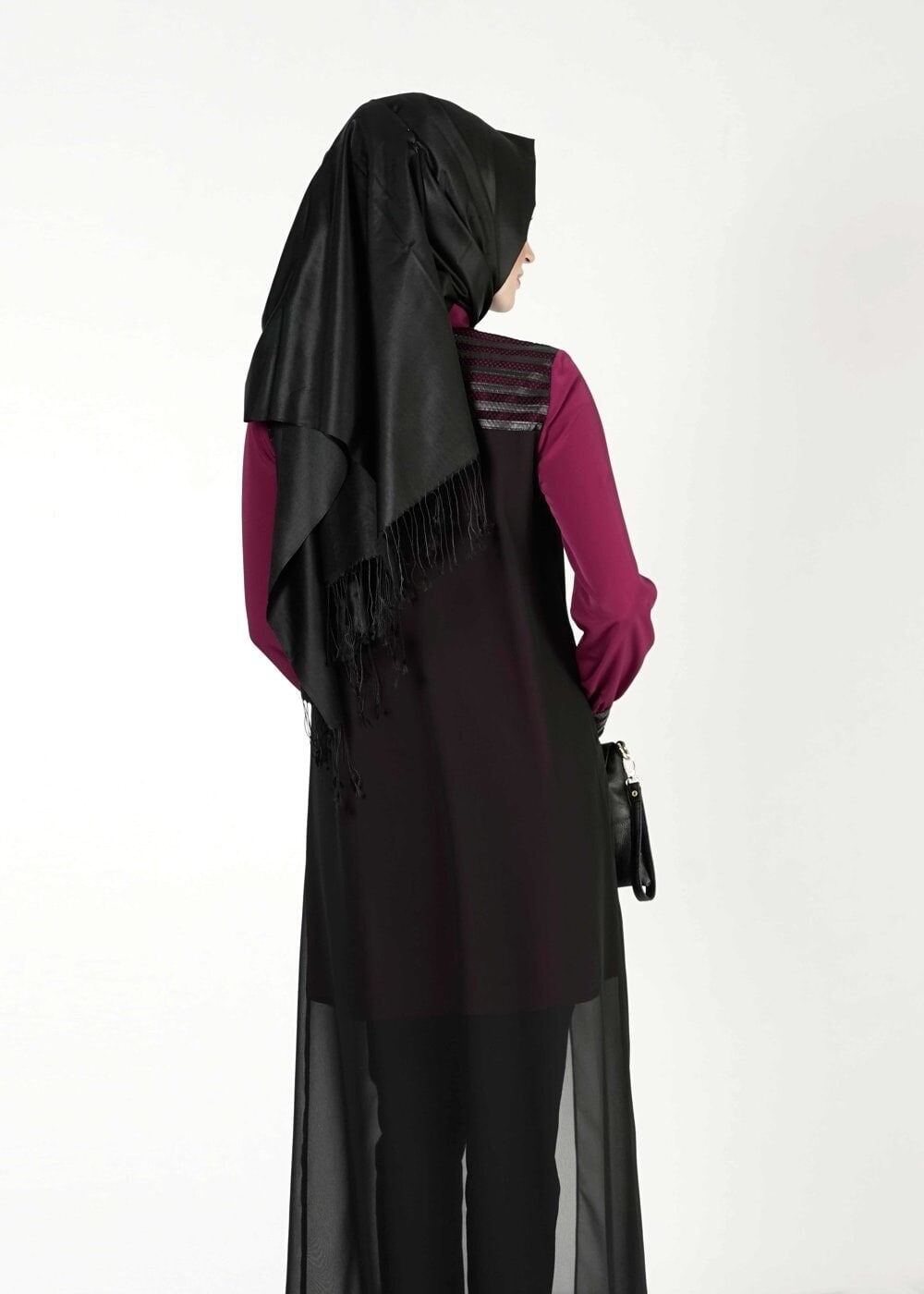 Tesettür giyim MÜRDÜM TÜL DETAYLI TUNİK 4088 