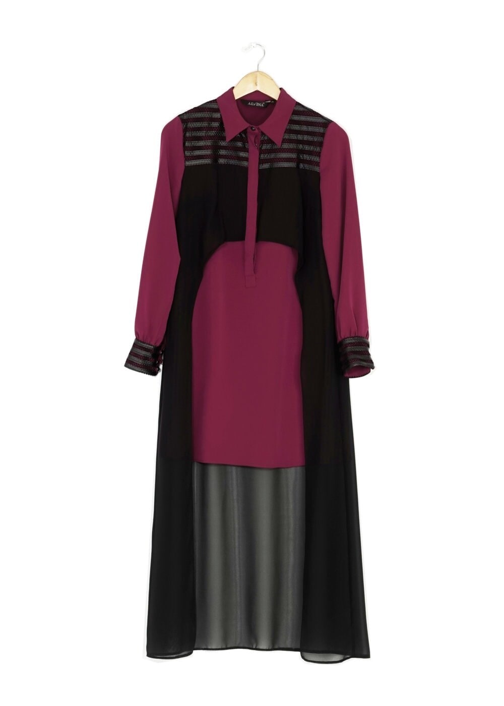 Tesettür giyim MÜRDÜM TÜL DETAYLI TUNİK 4088 