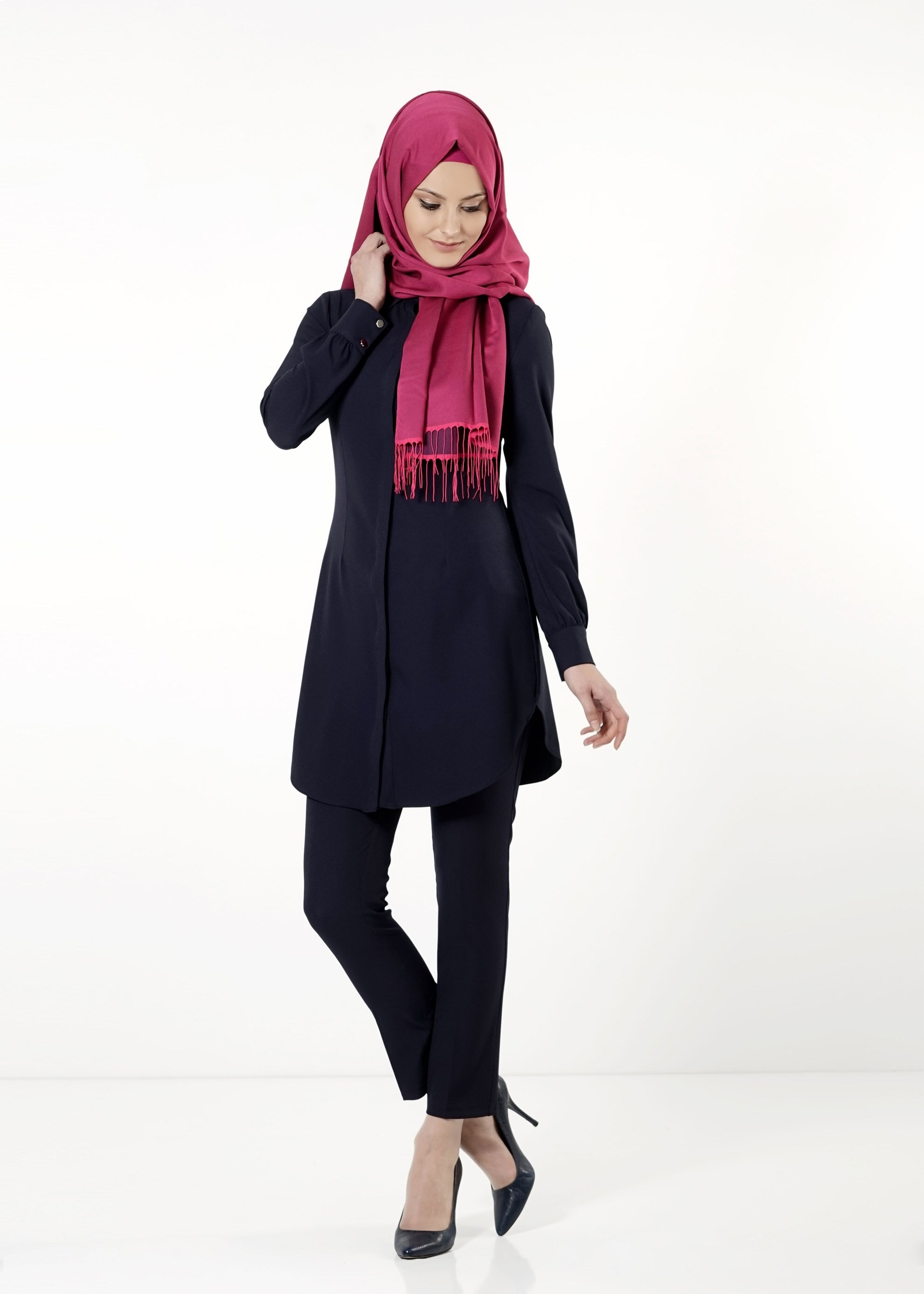 Tesettür giyim LACİVERT 4093 TUNİK