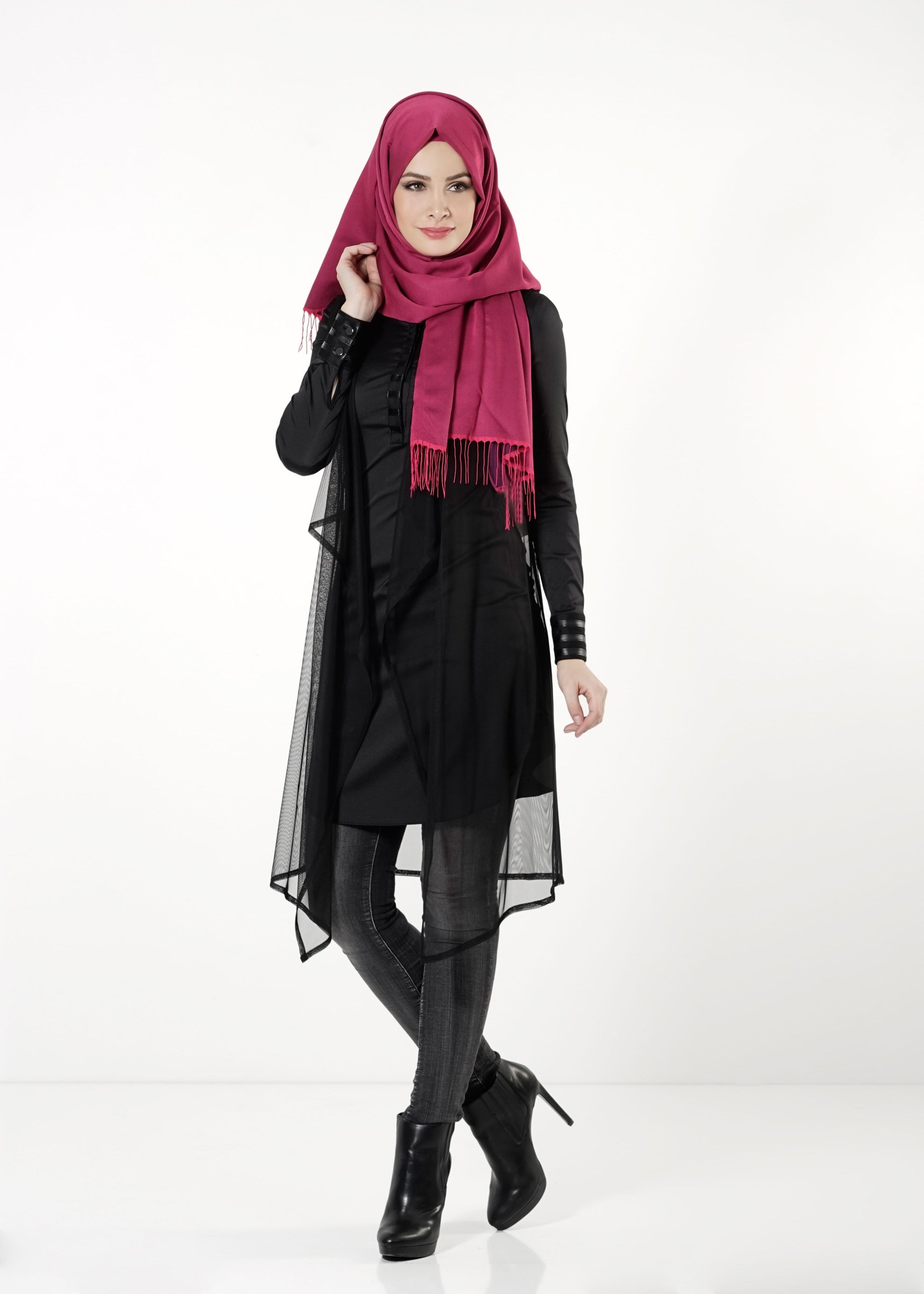 Tesettür giyim SİYAH 4129 TUNİK 