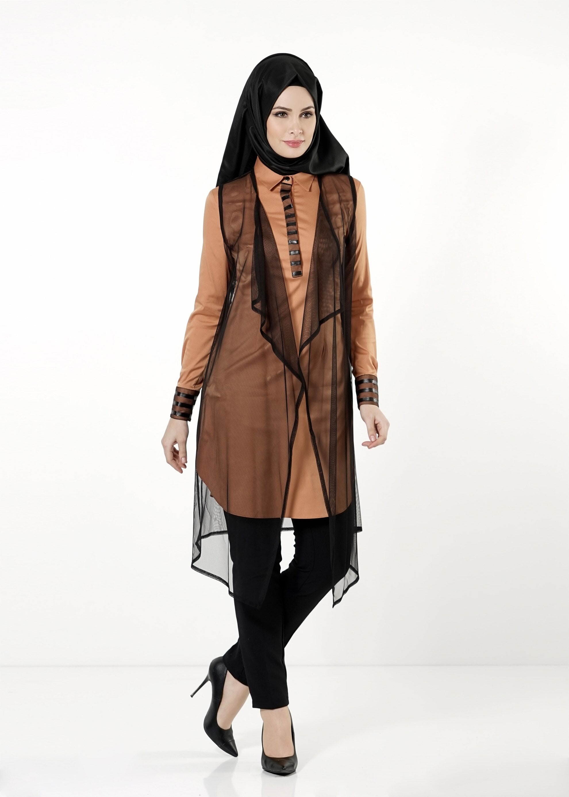 Tesettür giyim KAHVE 4129 TUNİK 