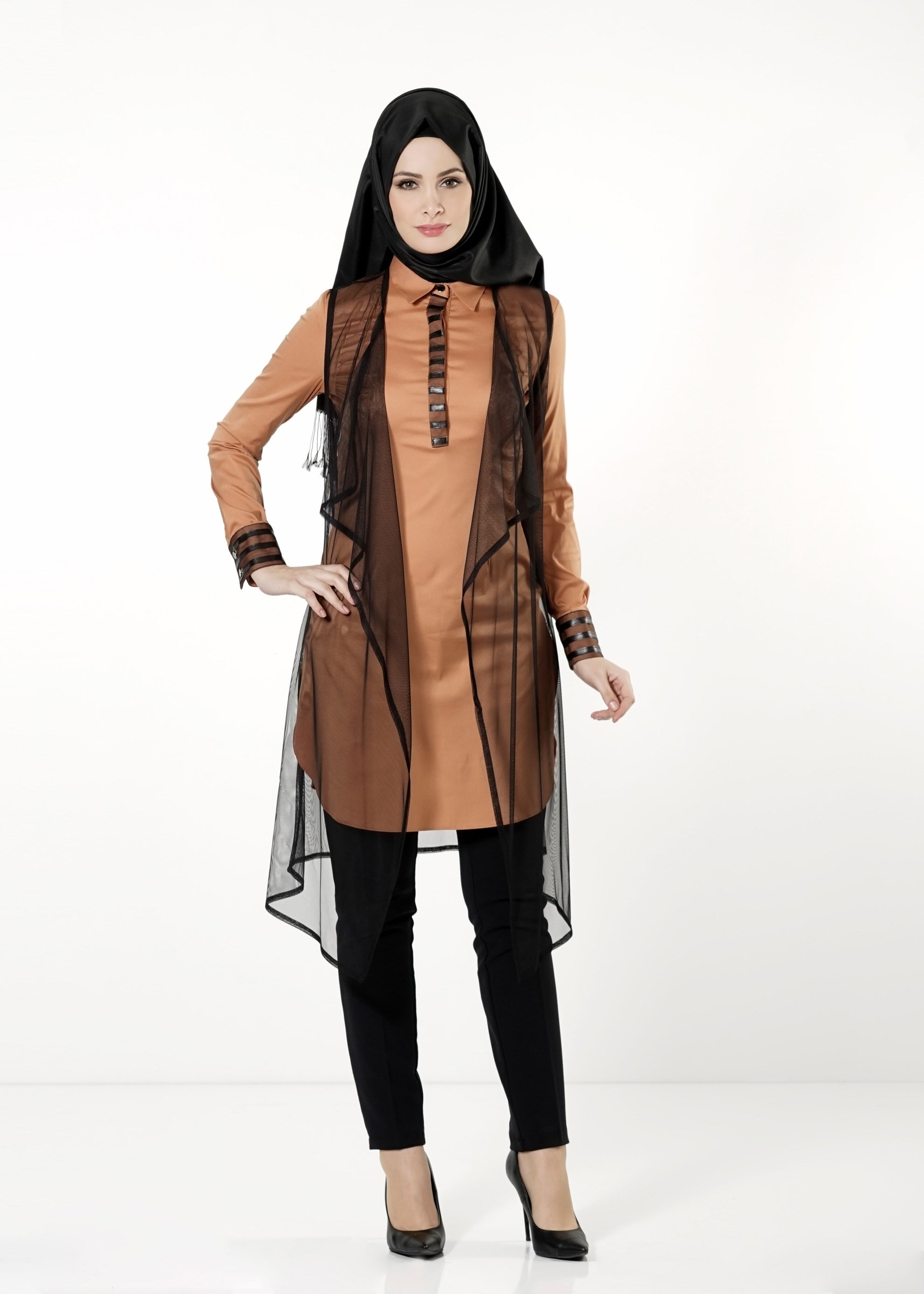 Tesettür giyim KAHVE 4129 TUNİK 