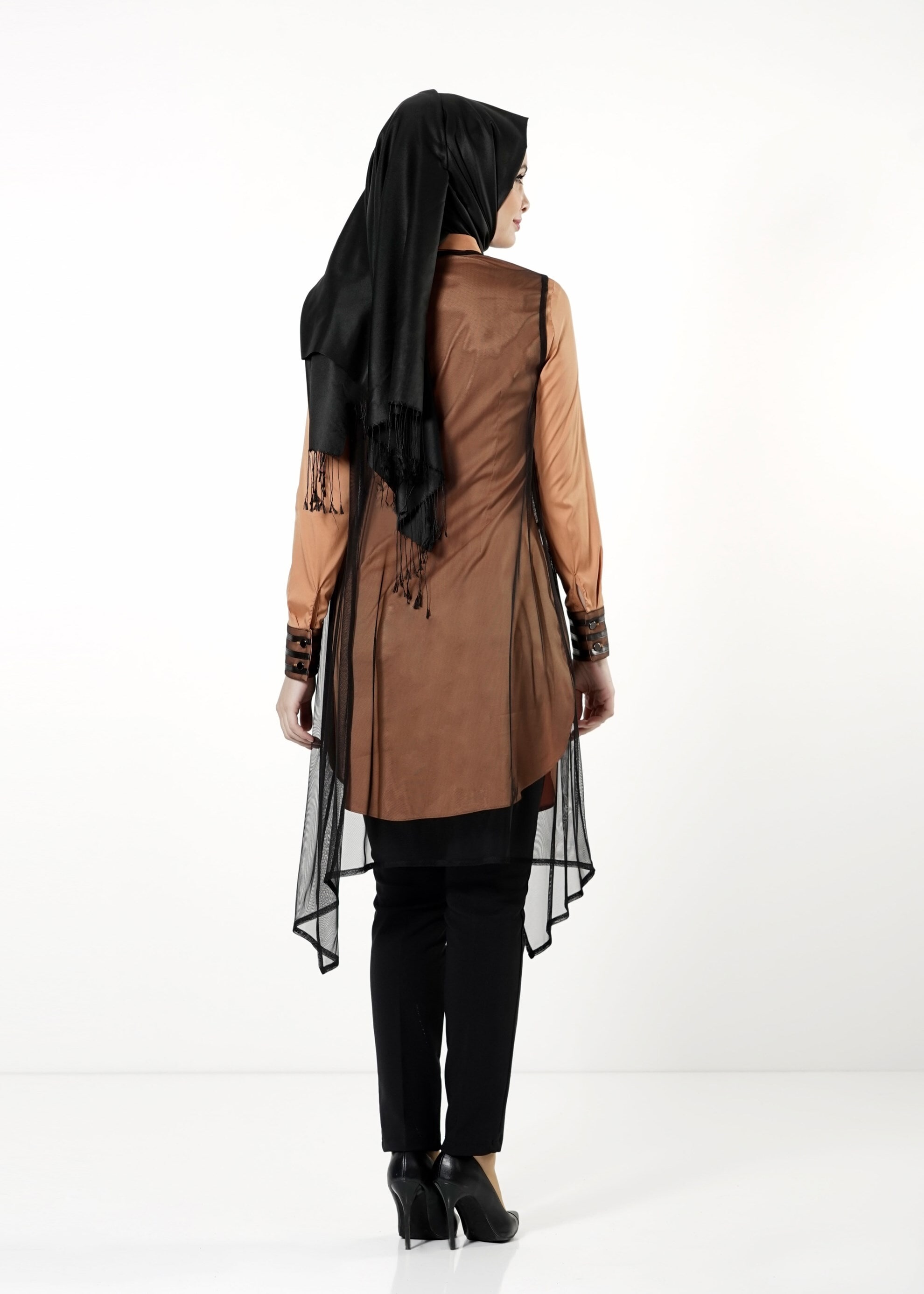 Tesettür giyim KAHVE 4129 TUNİK 