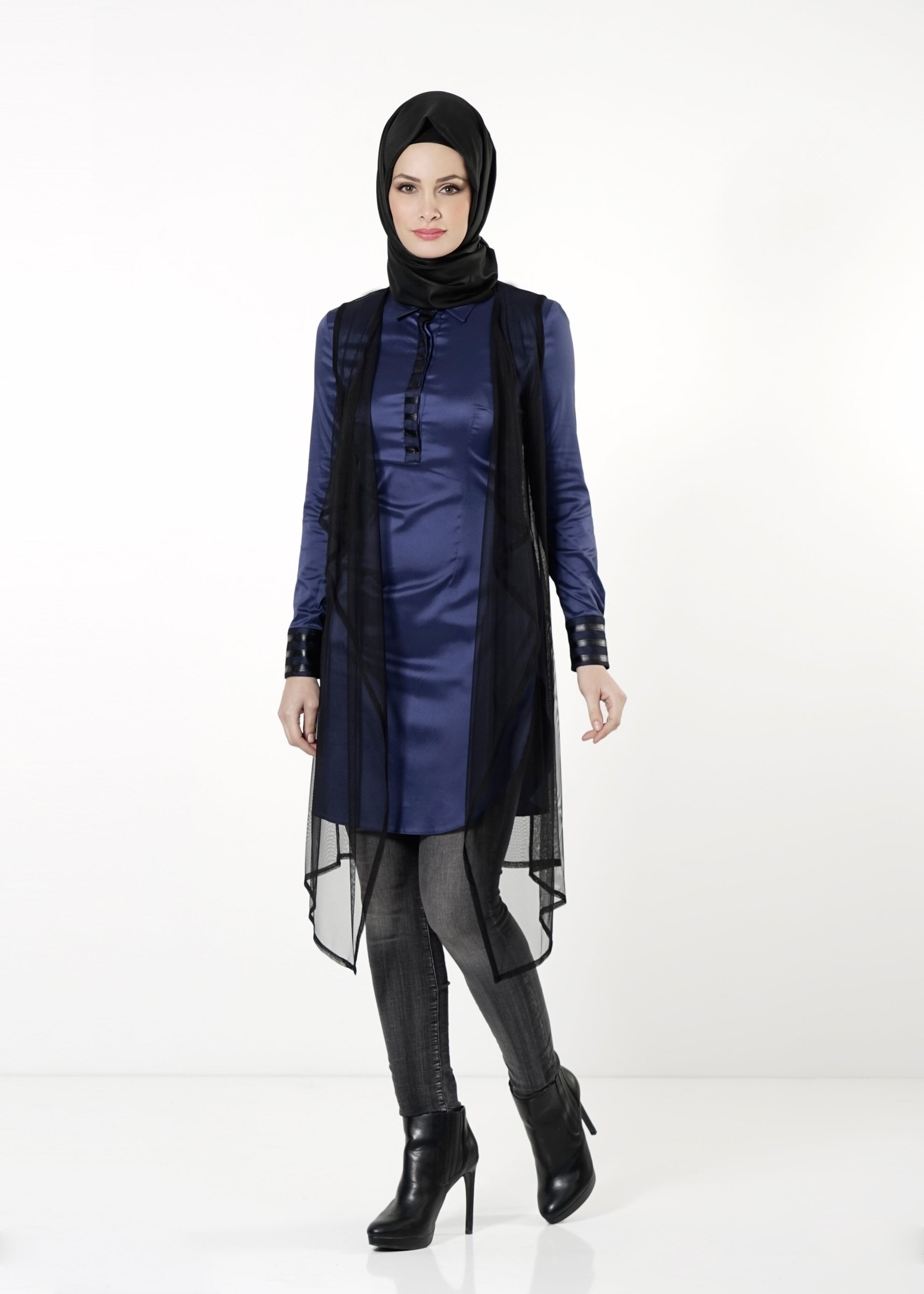 Tesettür giyim LACİVERT 4129 TUNİK 