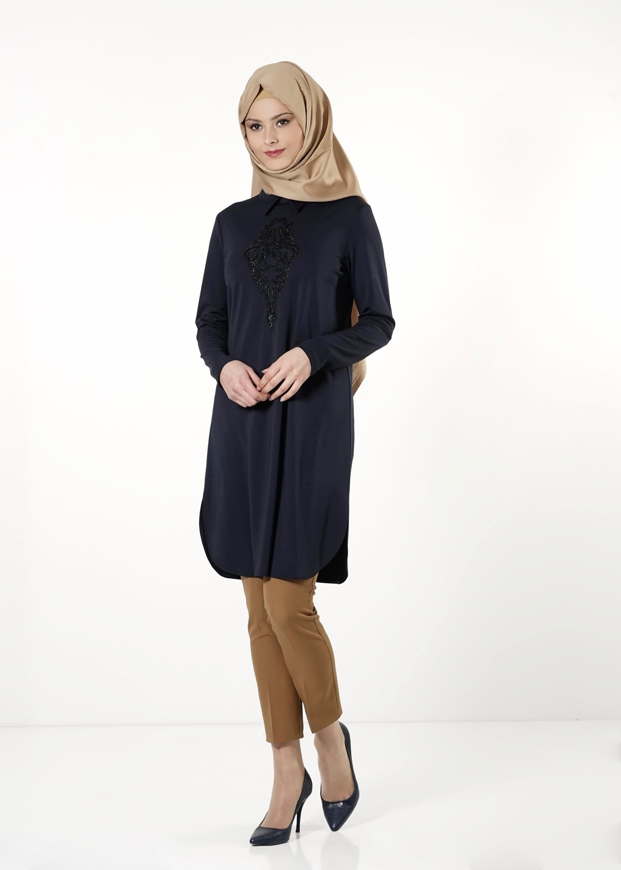 Tesettür giyim LACİVERT 4131 TUNİK