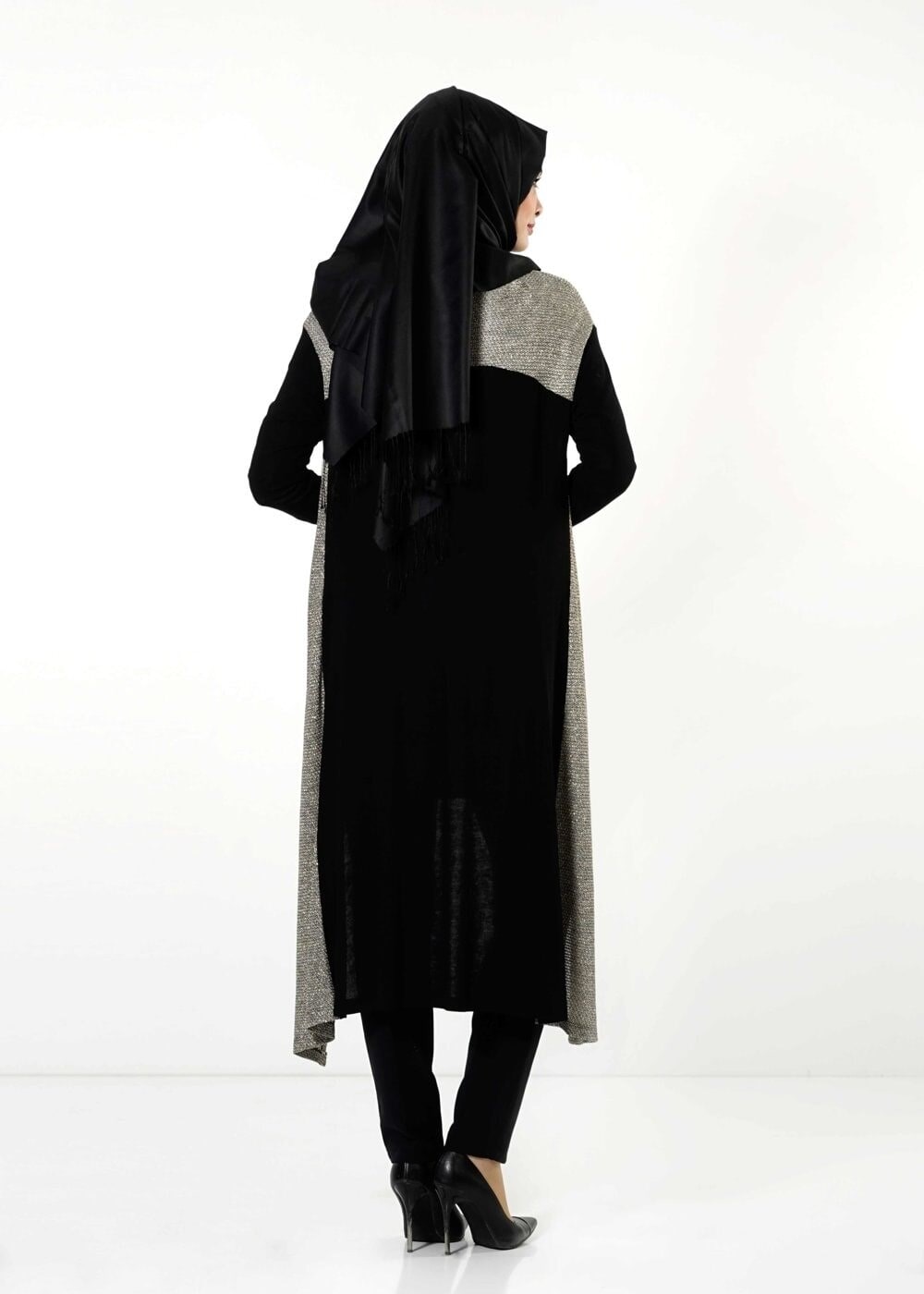 Tesettür giyim SİYAH SİMLİ TUNİK 4132 