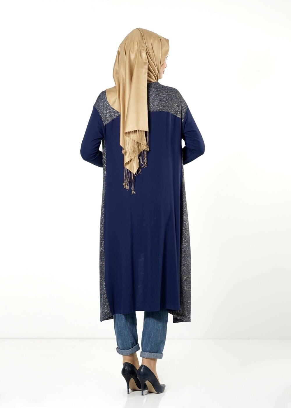 Tesettür giyim LACİVERT SİMLİ TUNİK 4132 