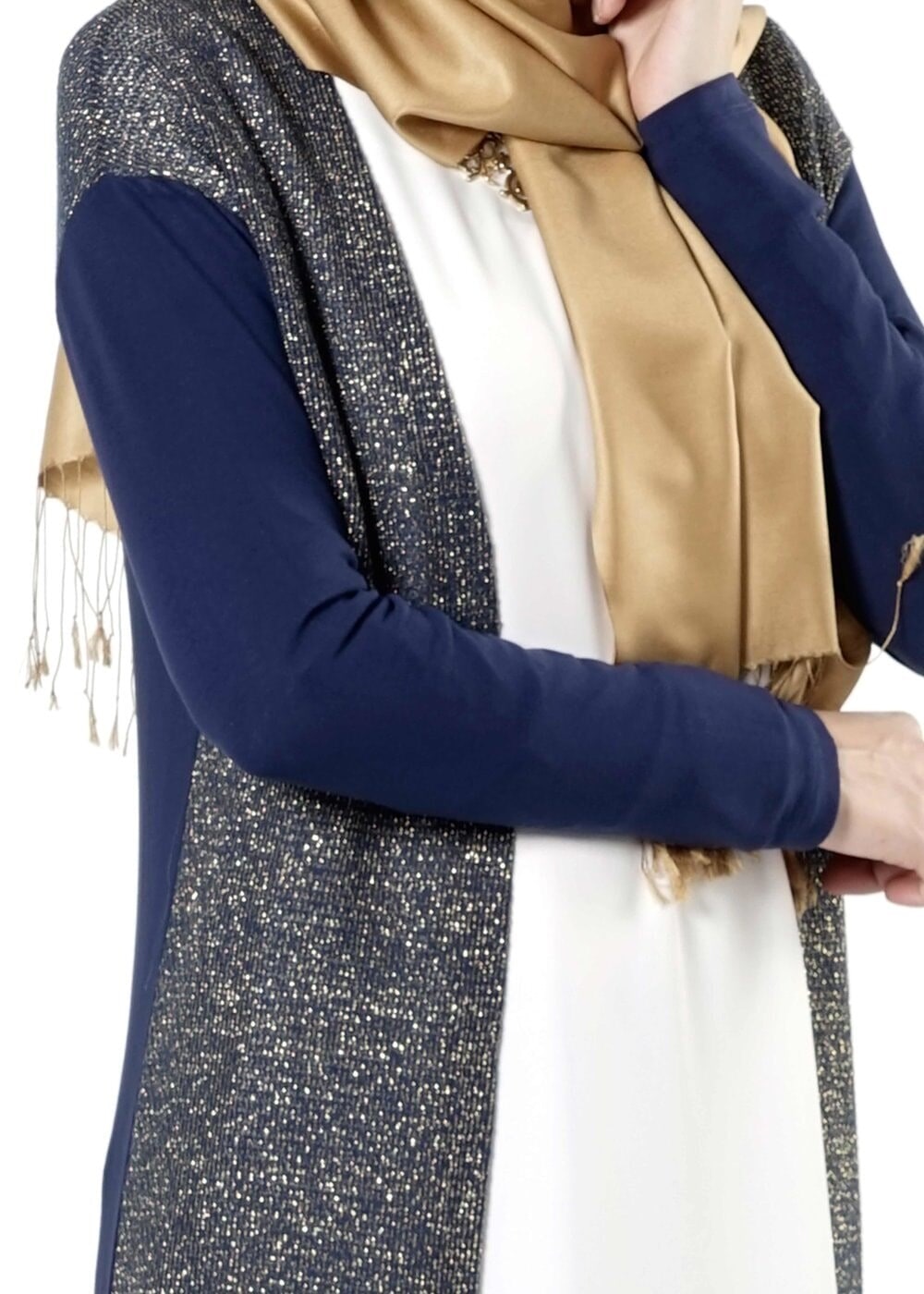 Tesettür giyim LACİVERT SİMLİ TUNİK 4132 