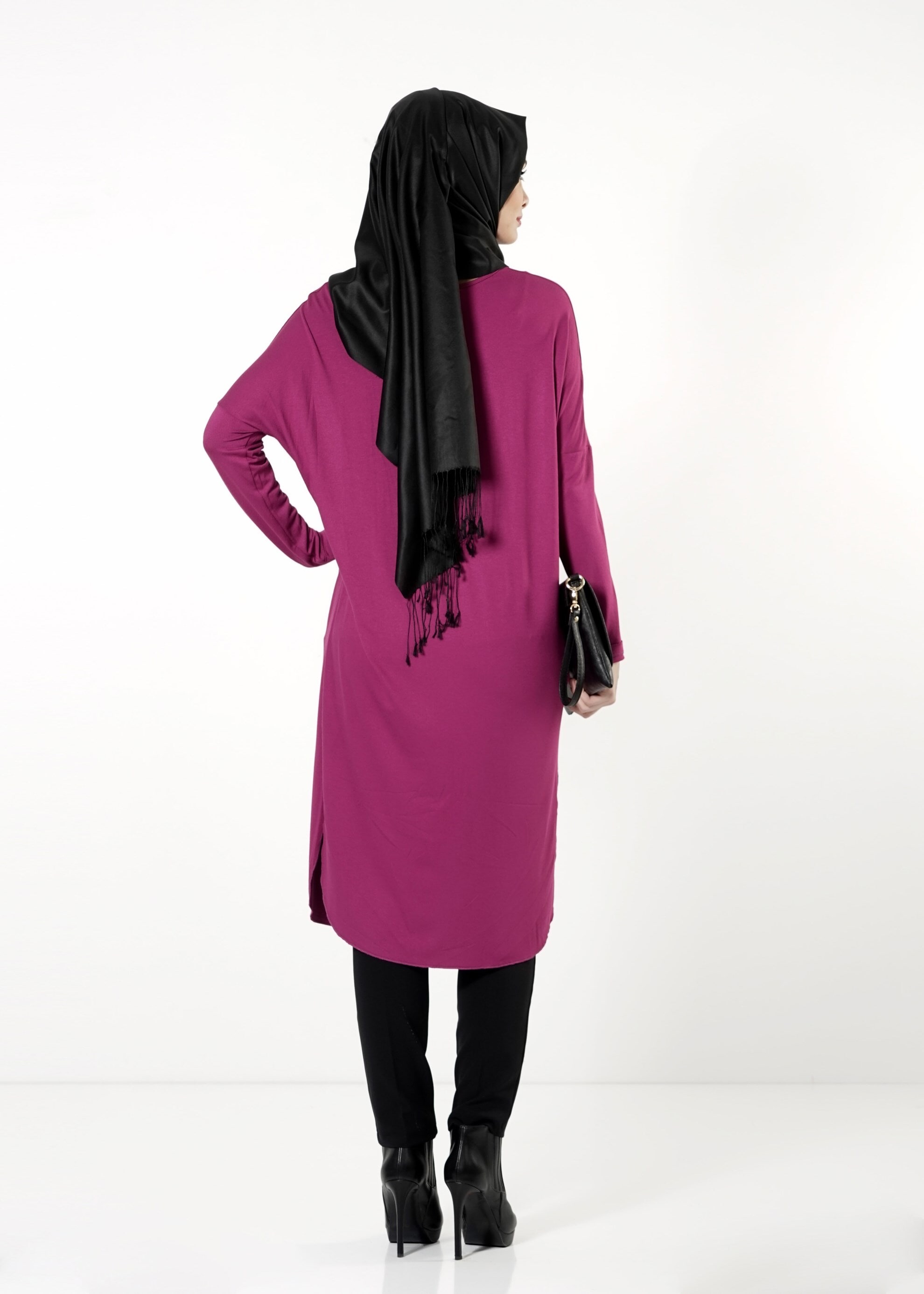 Tesettür giyim FUŞYA 4138 TUNİK