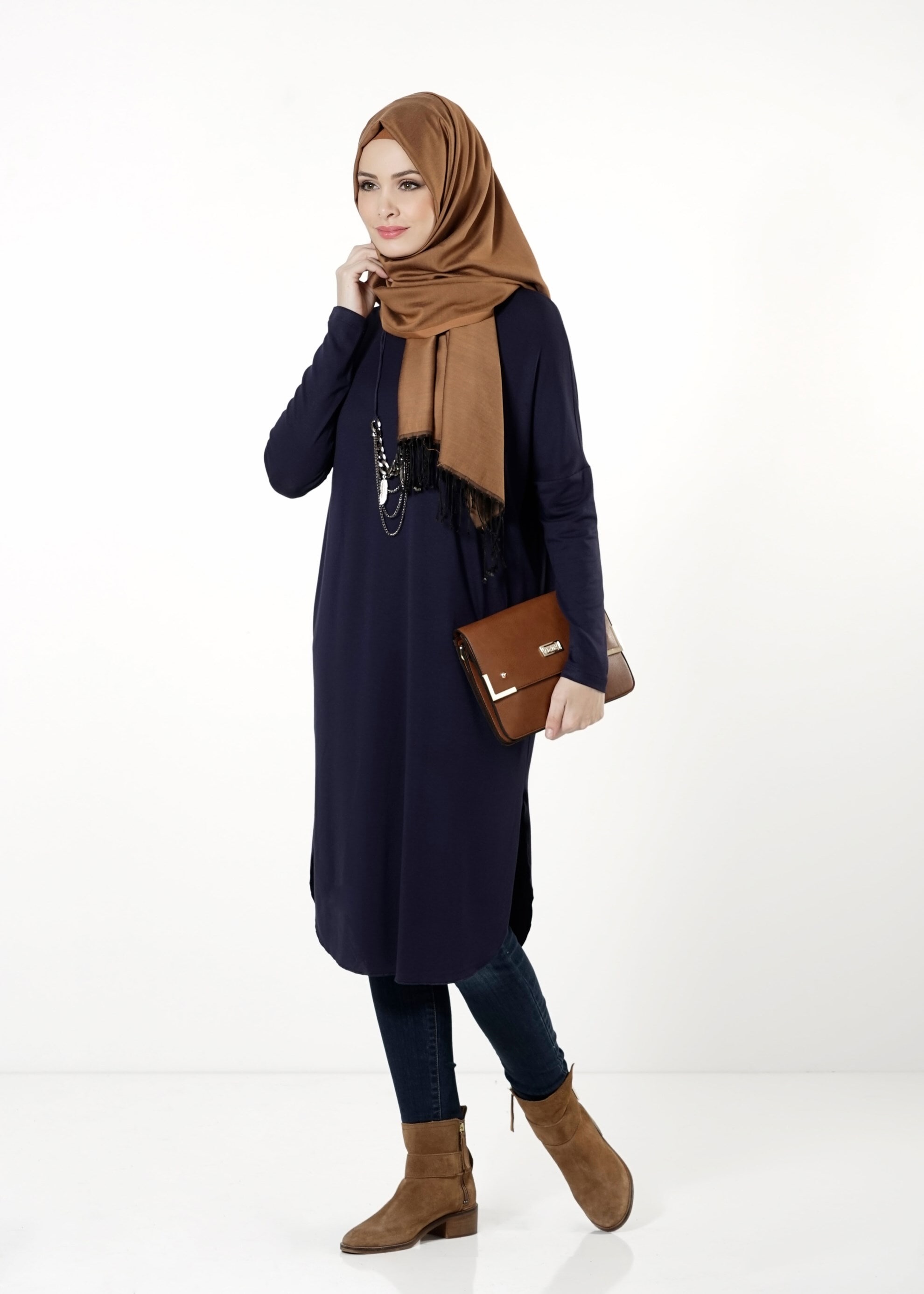 Tesettür giyim LACİVERT 4138 TUNİK