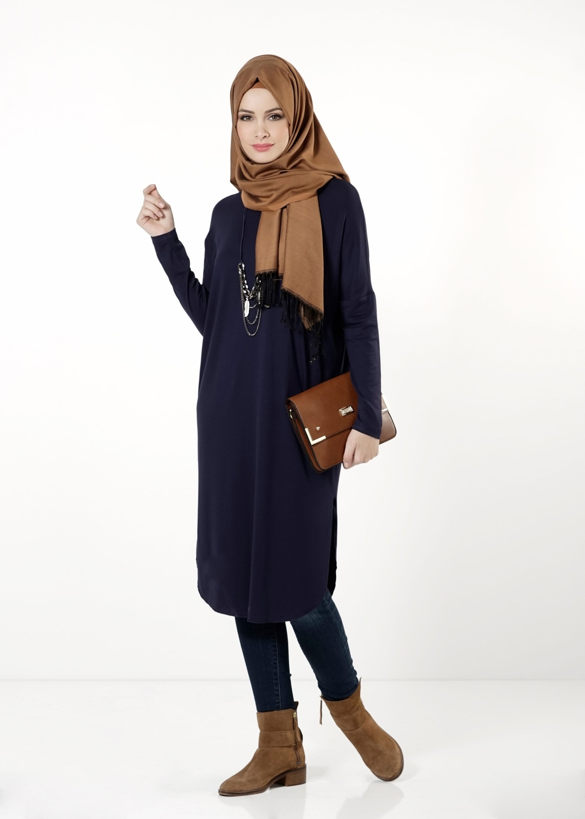 Tesettür giyim LACİVERT 4138 TUNİK