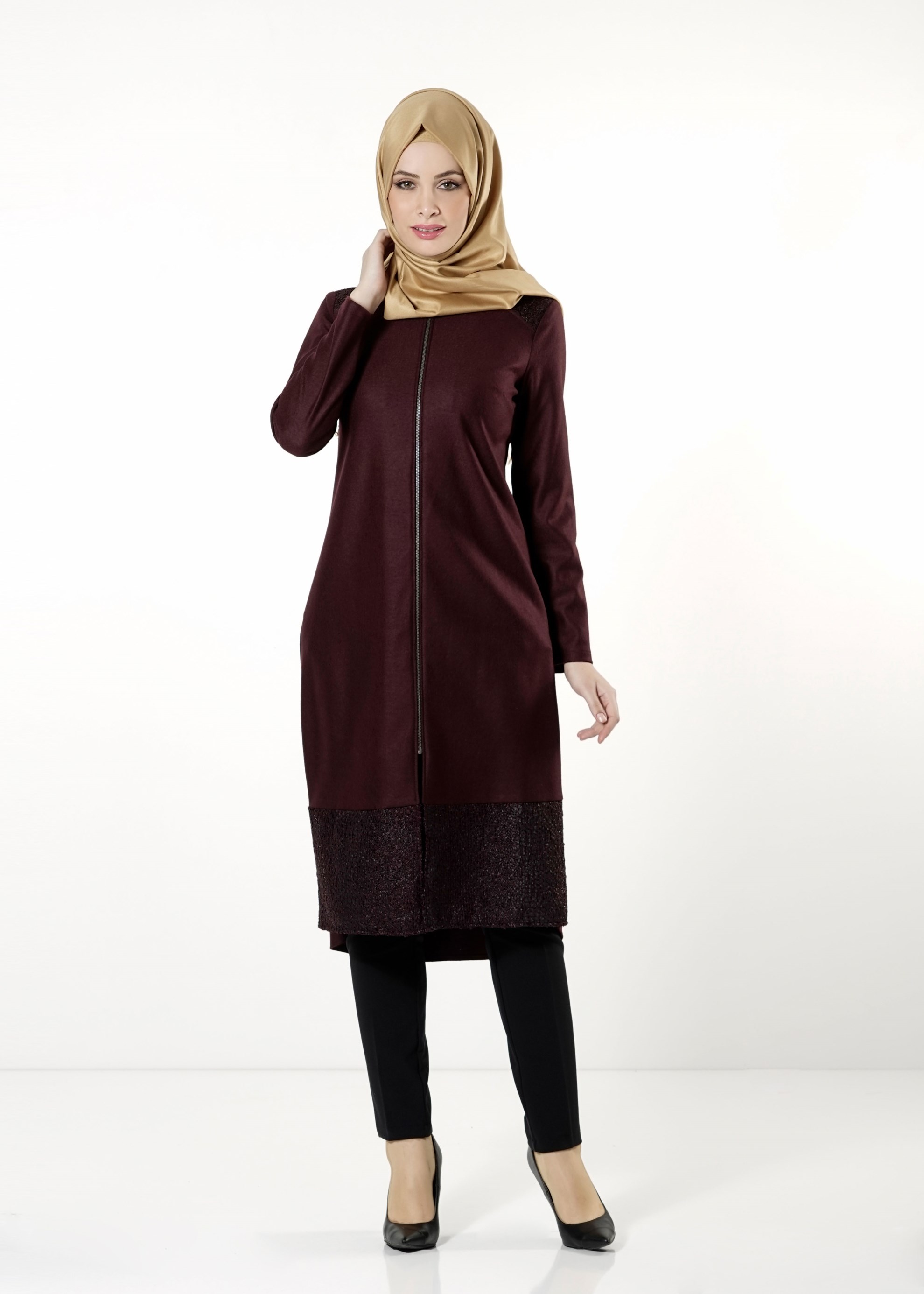 Tesettür giyim BORDO 4159 TUNİK