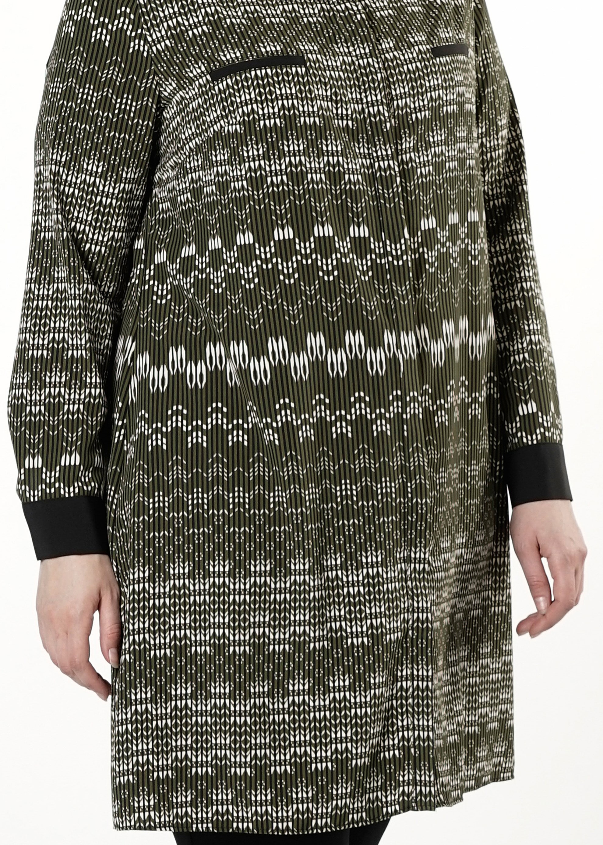 Tesettür giyim HAKİ DESENLİ TUNİK 4166