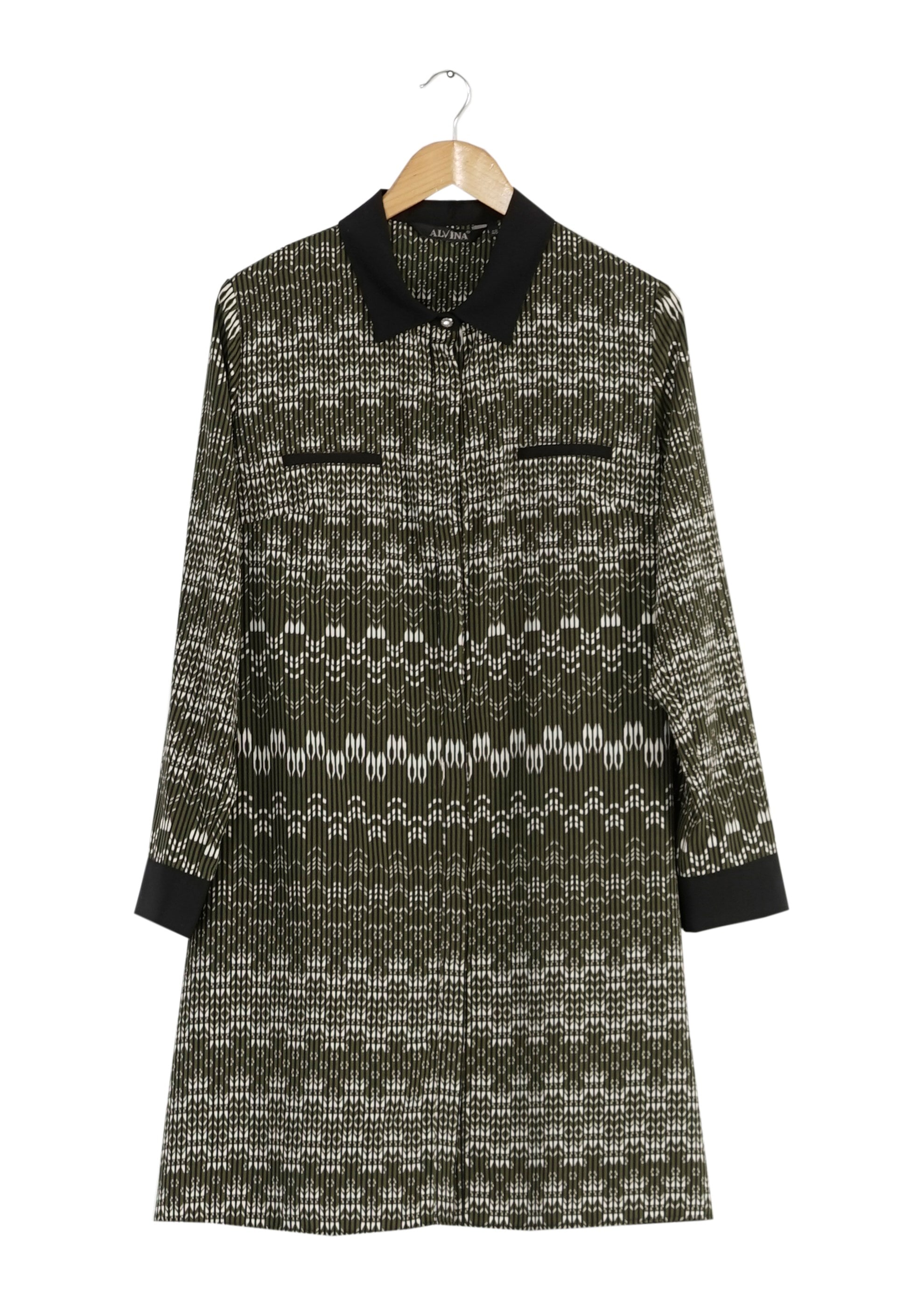 Tesettür giyim HAKİ DESENLİ TUNİK 4166