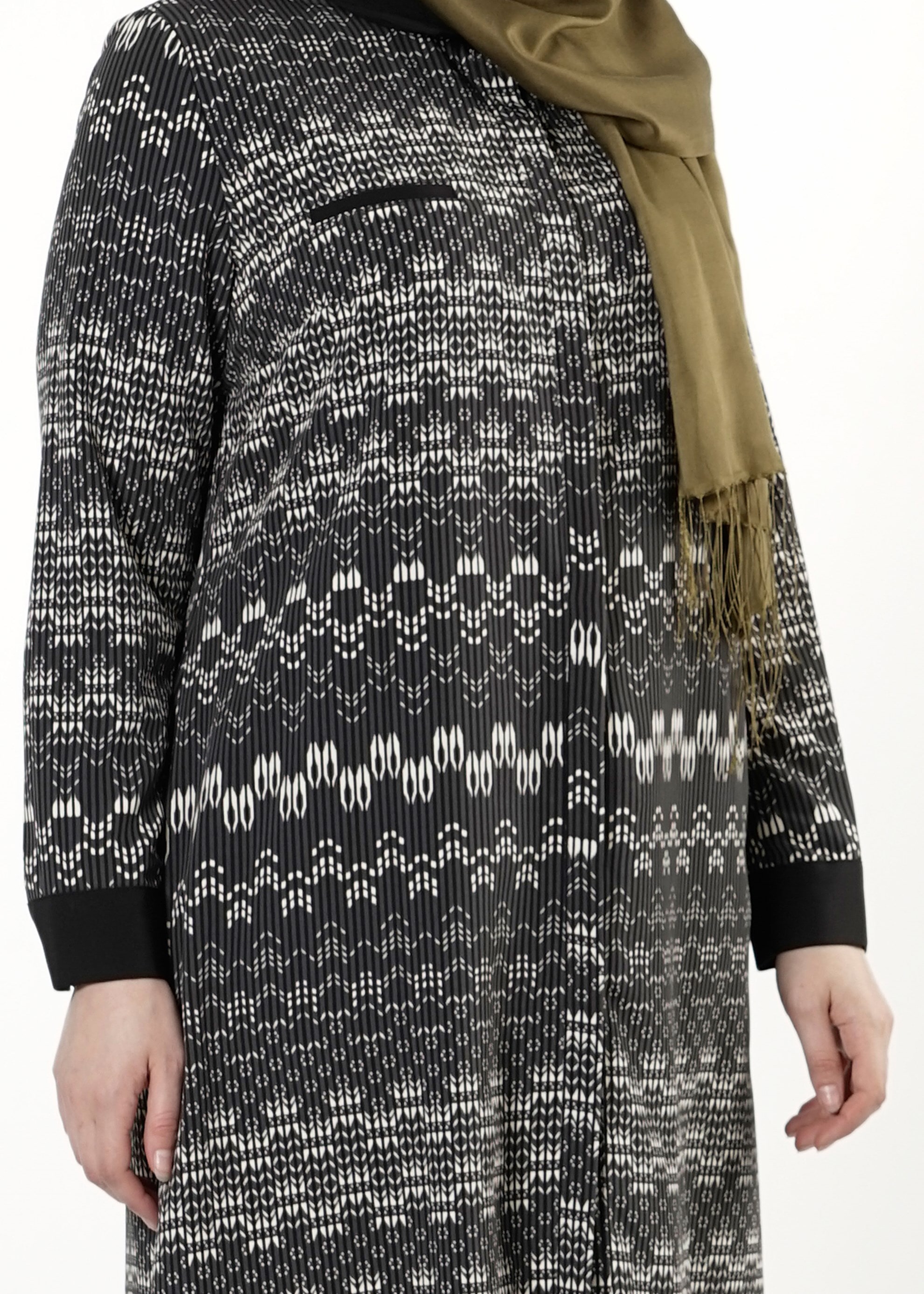 Tesettür giyim GRİ DESENLİ TUNİK 4166