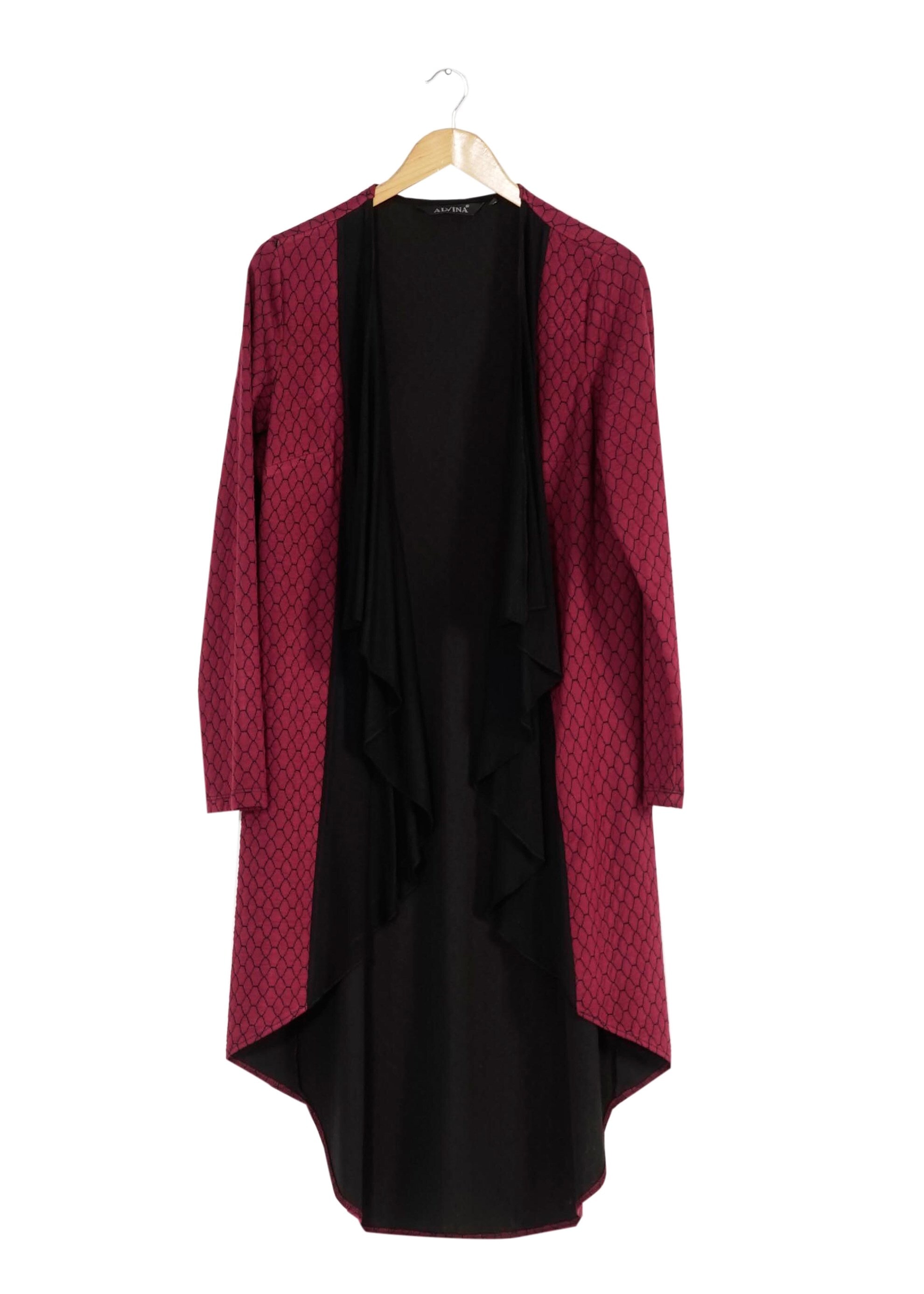 Tesettür giyim BORDO KENDİNDEN DESENLİ TUNİK 4191 