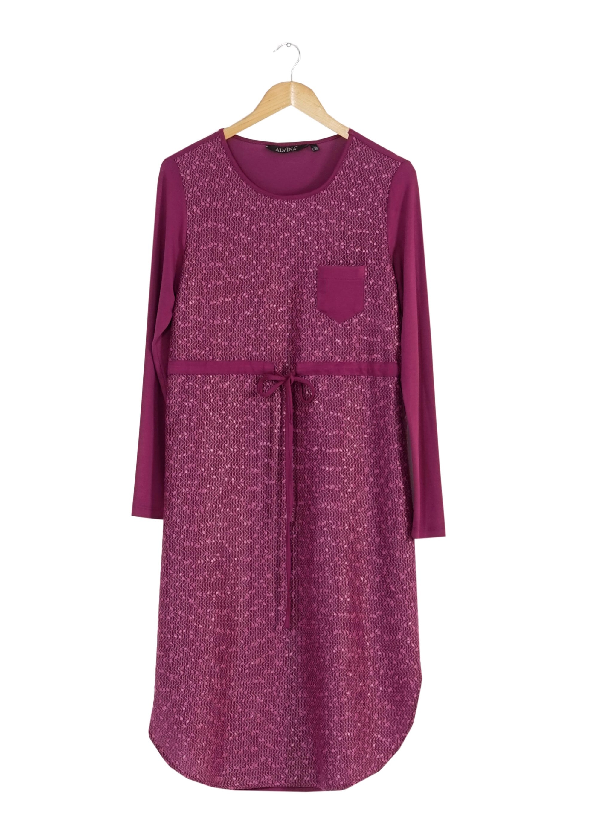 Tesettür giyim FUŞYA BELİ BÜZGÜLÜ TUNİK 4195 