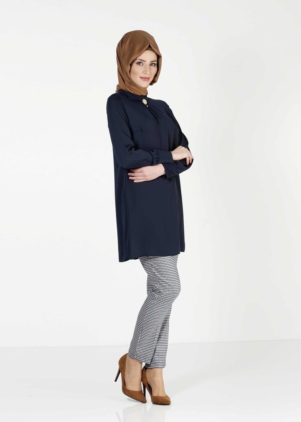 Tesettür giyim LACİVERT 4662  TUNİK
