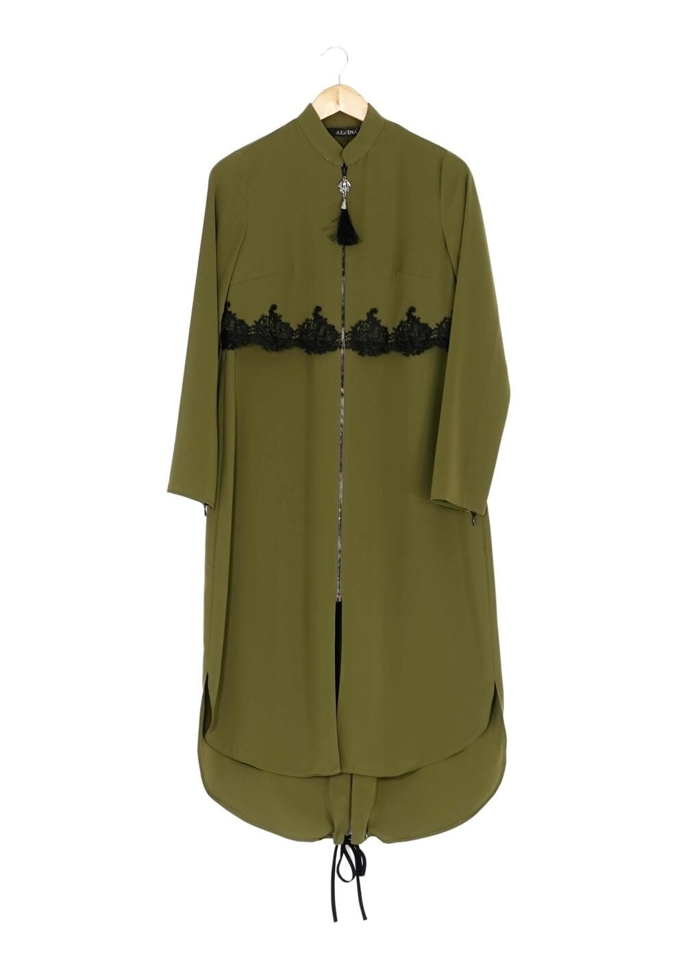 Tesettür giyim HAKİ FERMUARLI TUNİK 4790 