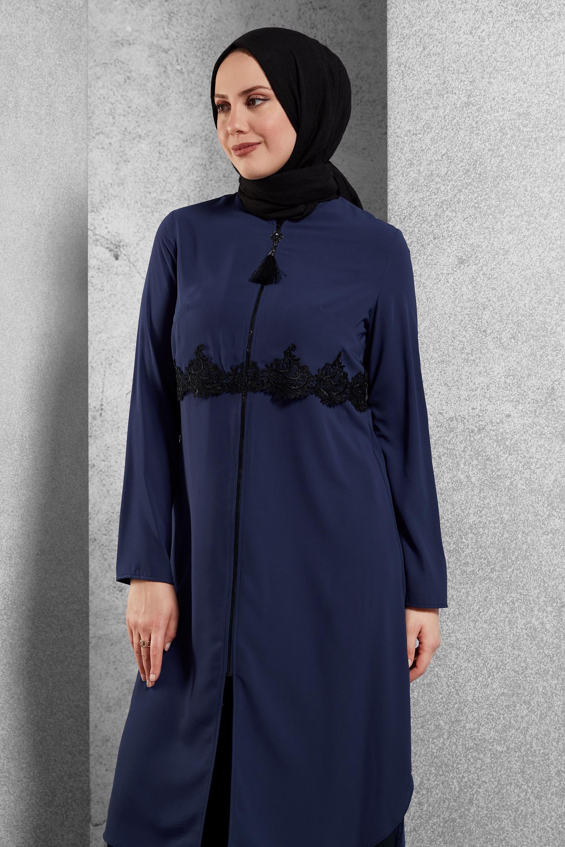 Tesettür giyim LACİVERT FERMUARLI TUNİK 4790 