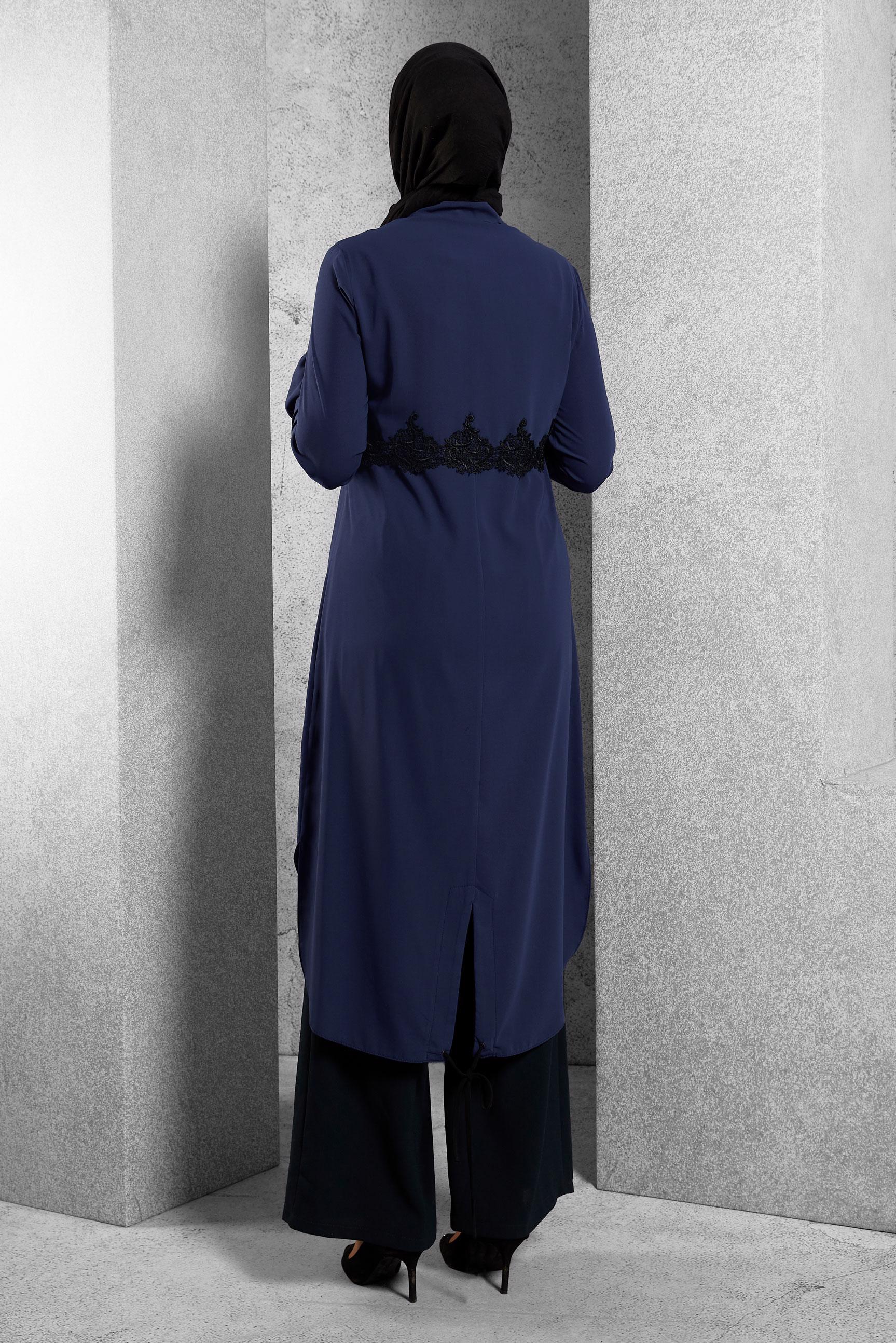 Tesettür giyim LACİVERT FERMUARLI TUNİK 4790 