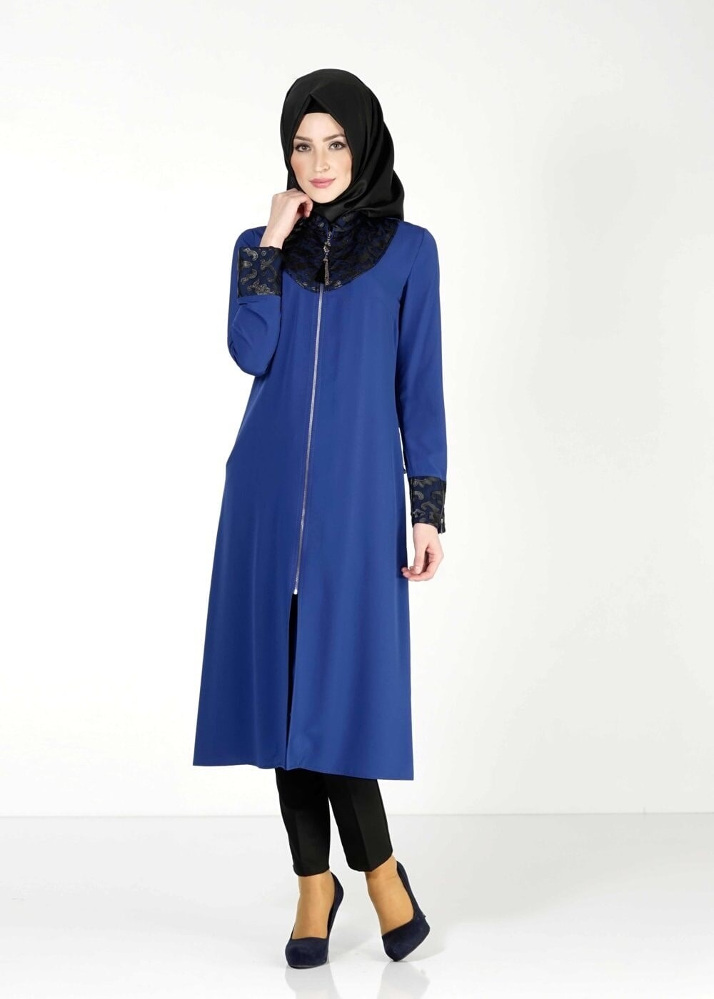 Tesettür giyim LACİVERT GÜPÜRLÜ TUNİK 4791 