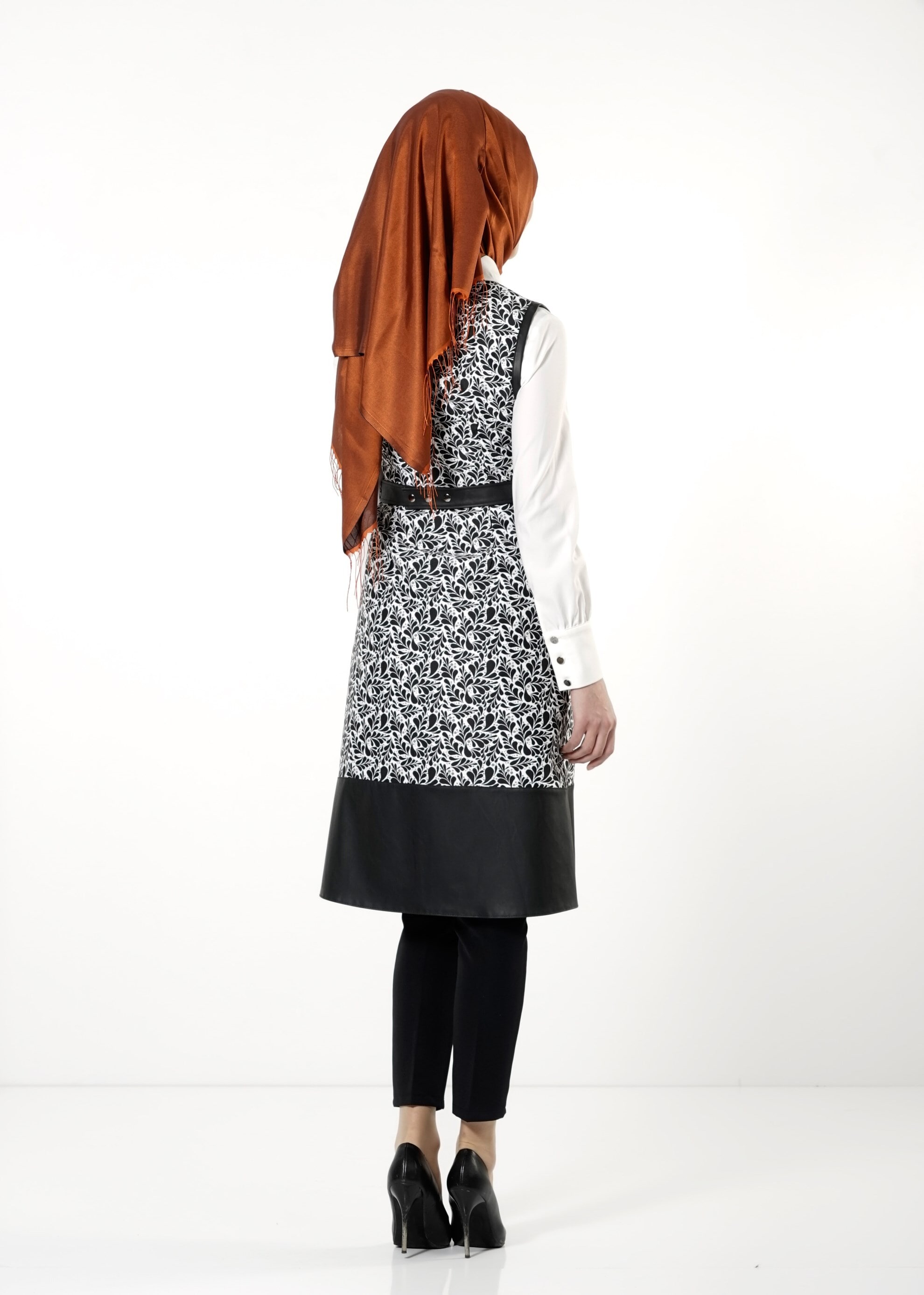 Tesettür giyim SİYAH 4004-2 TUNİK & YELEK