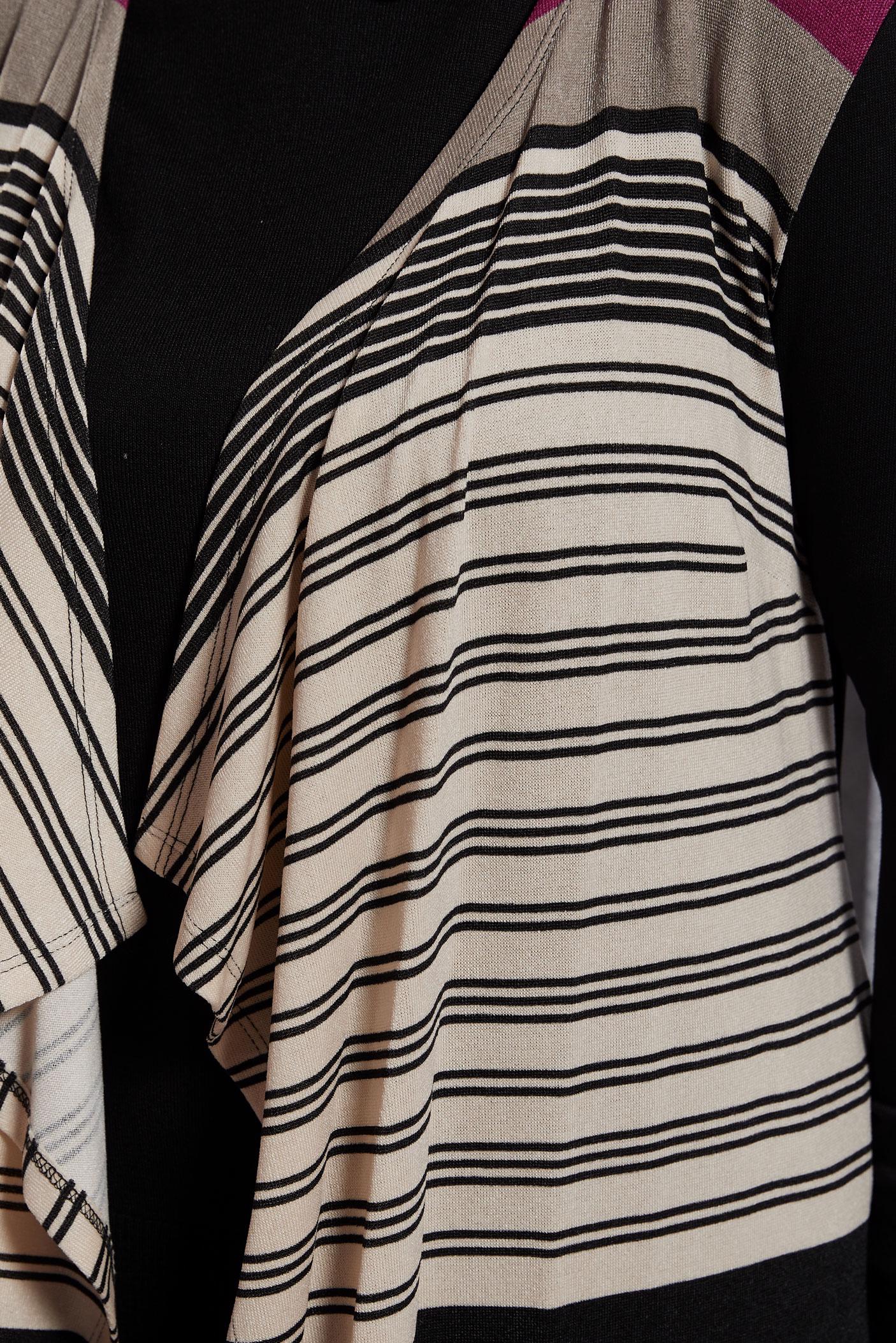 Tesettür giyim FUŞYA ÇİZGİLİ TUNİK 4086-1