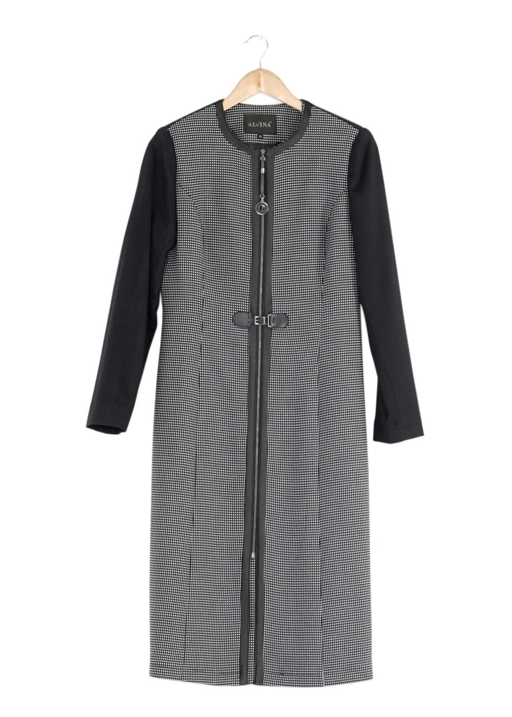 Tesettür giyim LACİVERT PÖTİKARE DESEN TRENÇKOT 1591 