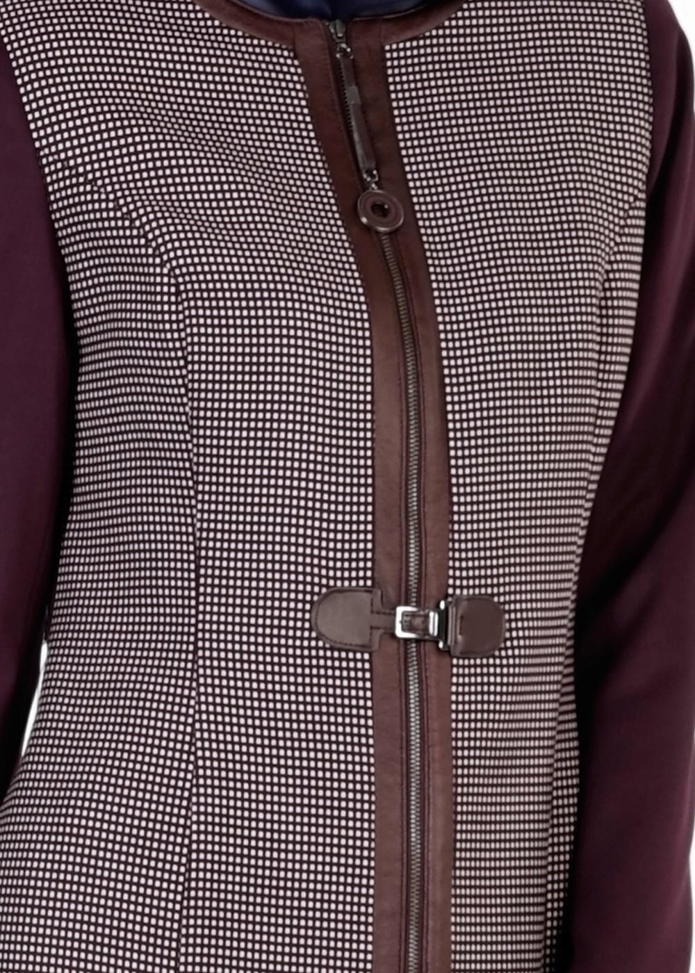 Tesettür giyim MÜRDÜM PÖTİKARE DESEN TRENÇKOT 1591 