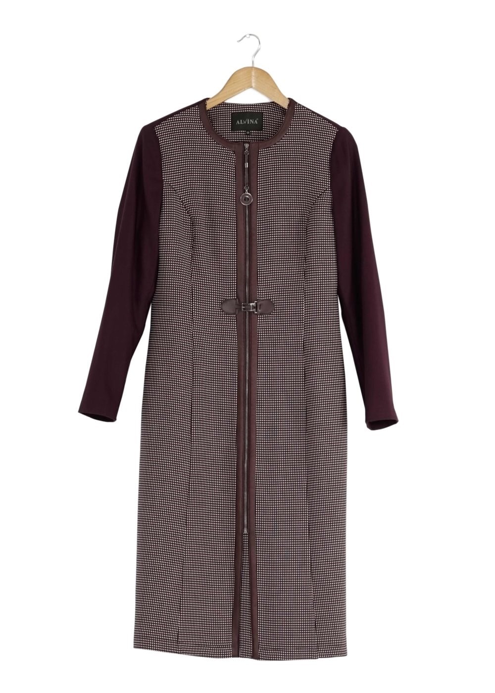 Tesettür giyim MÜRDÜM PÖTİKARE DESEN TRENÇKOT 1591 