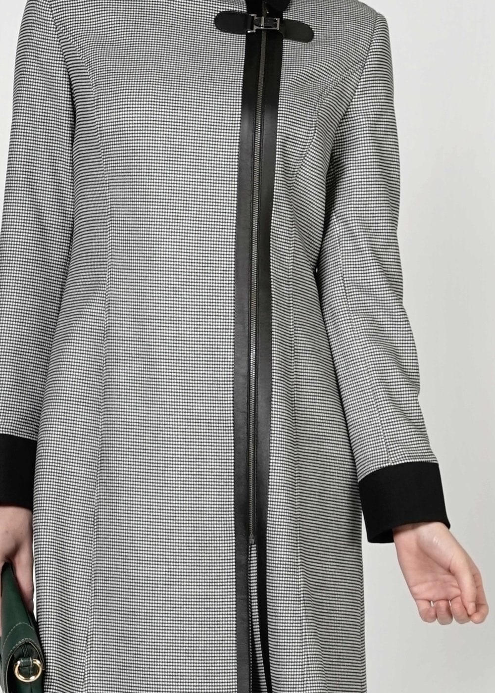 Tesettür giyim SİYAH FERMUARLI TRENÇKOT 1593 