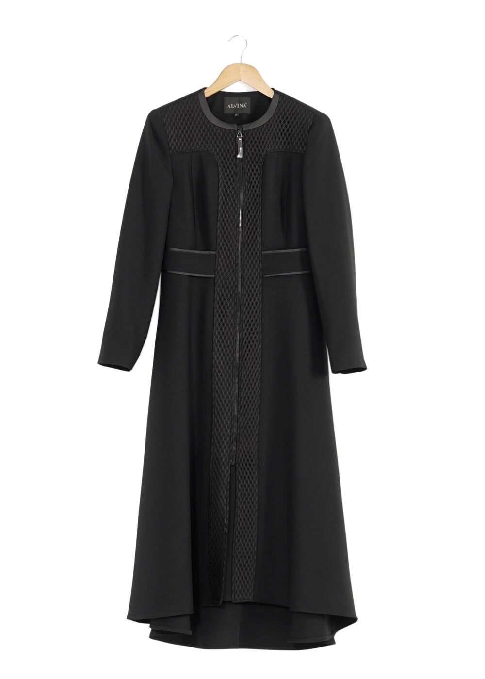 Tesettür giyim SİYAH FİLE DETAYLI TRENÇKOT 1595 