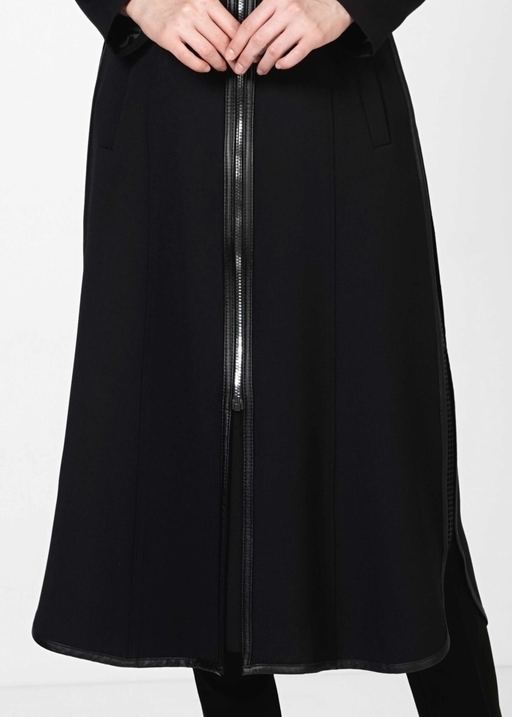 Tesettür giyim SİYAH FERMUARLI TRENÇKOT 1597 