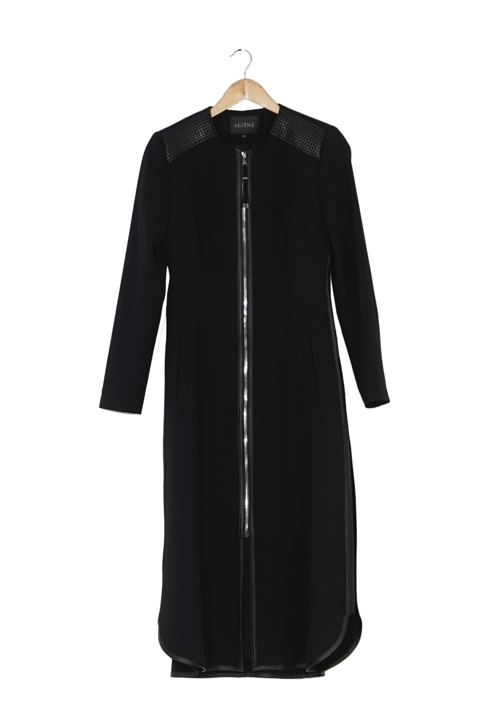 Tesettür giyim SİYAH FERMUARLI TRENÇKOT 1597 