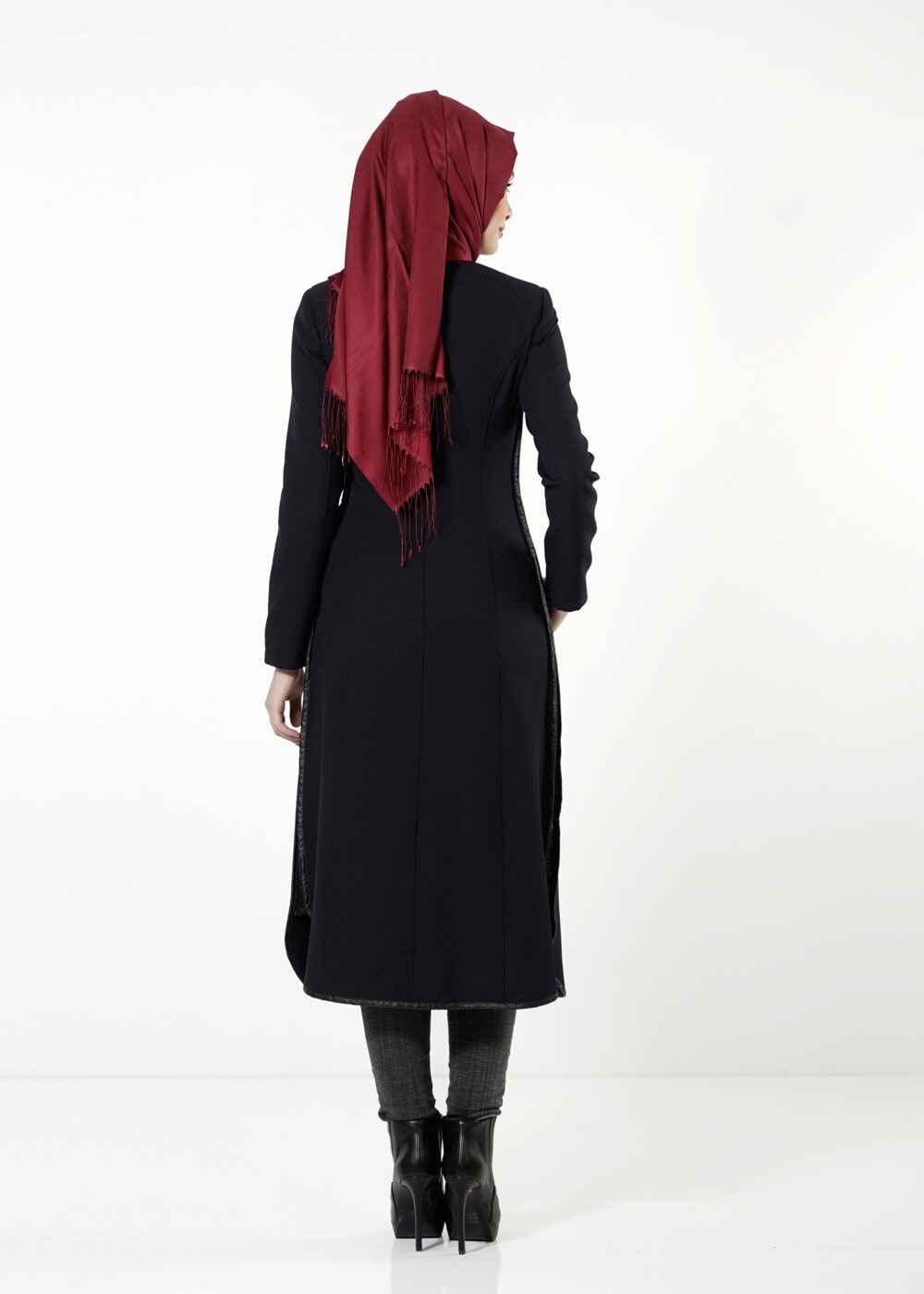 Tesettür giyim LACİVERT FERMUARLI TRENÇKOT 1597 