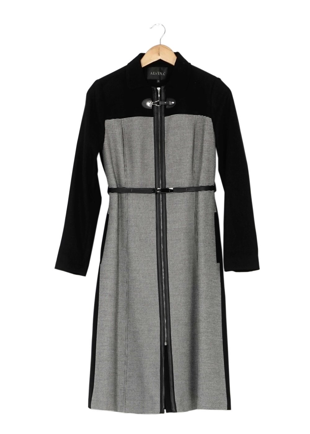 Tesettür giyim SİYAH İKİ RENKLİ TRENÇKOT 1599 