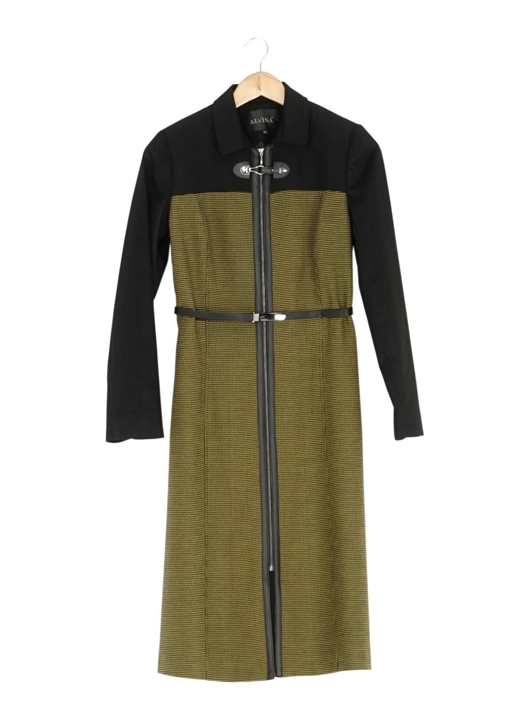 Tesettür giyim YEŞİL İKİ RENKLİ TRENÇKOT 1599 