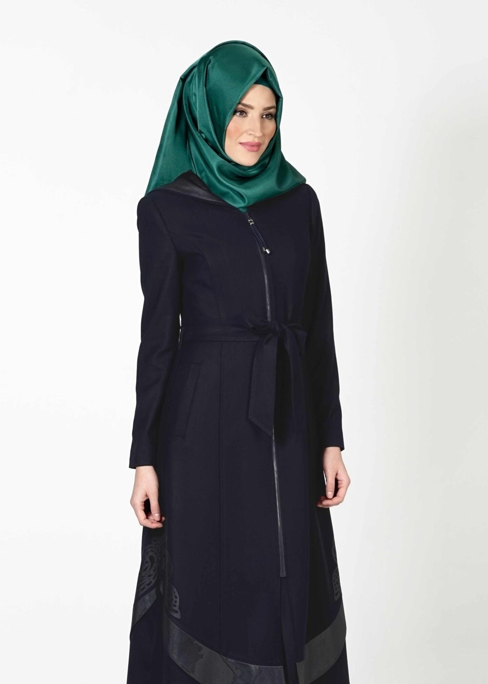 Tesettür giyim LACİVERT 1616 Orka Tesettür Trench