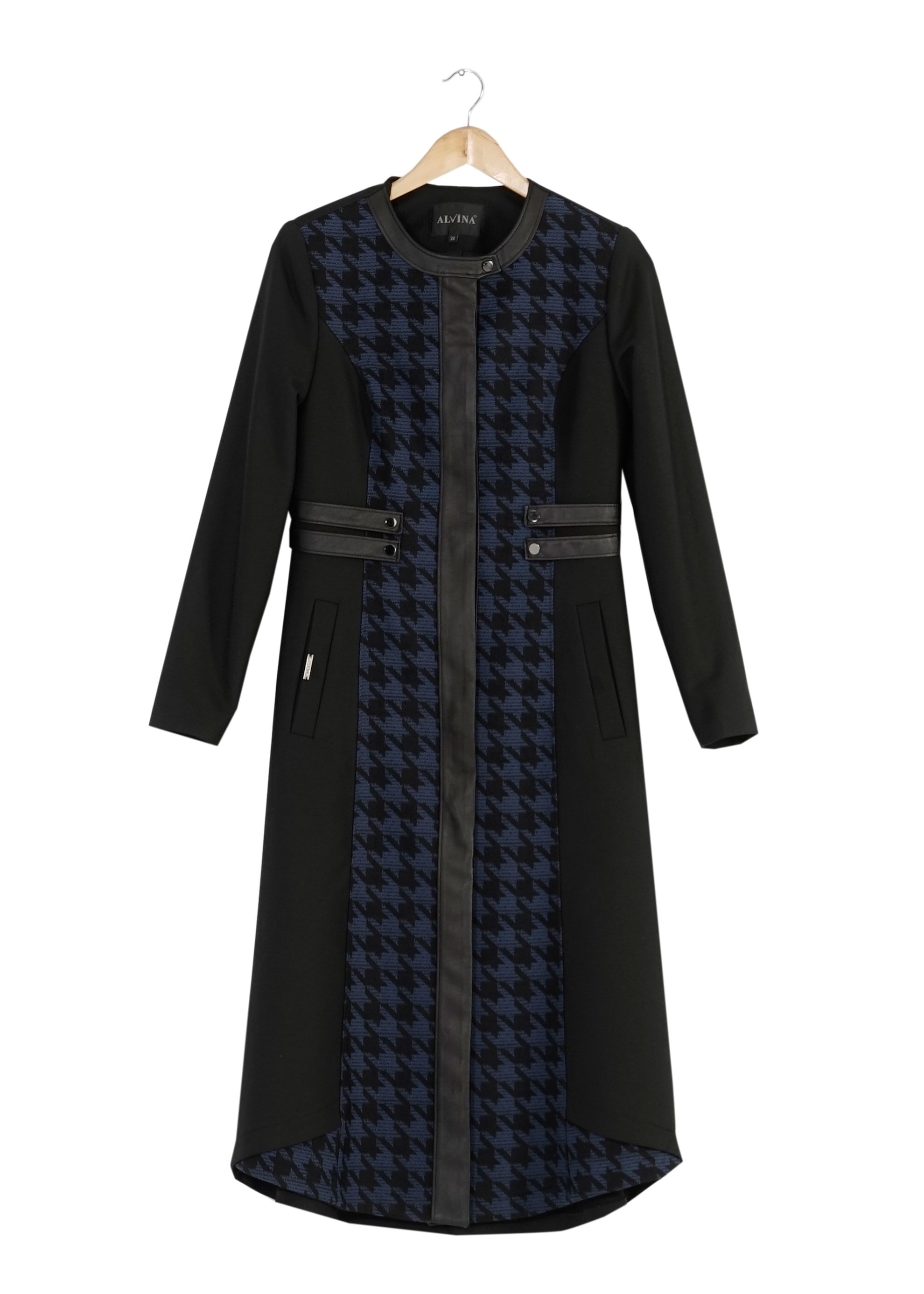 Tesettür giyim SİYAH KAZAYAĞI DESEN TRENÇKOT 1634 