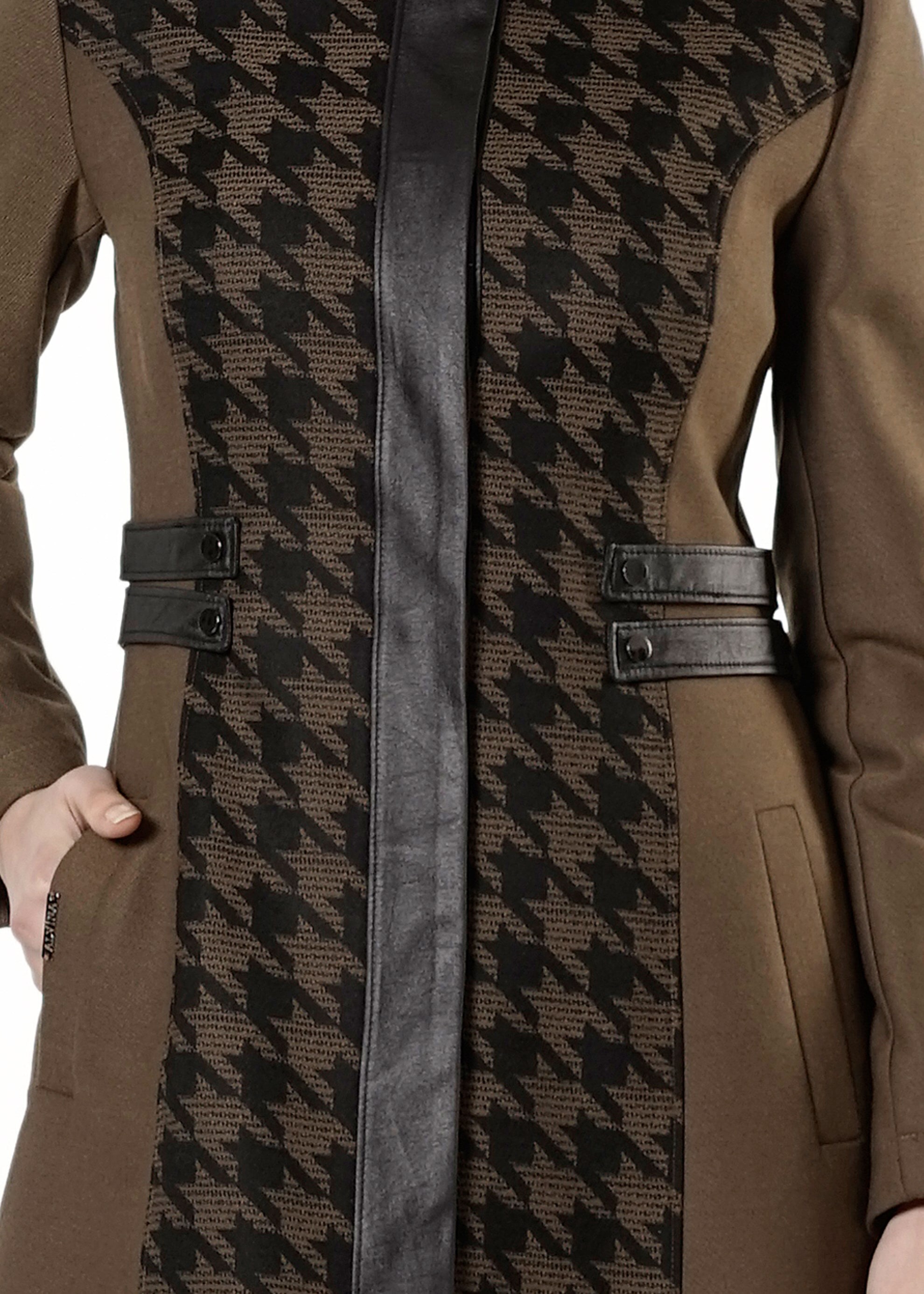 Tesettür giyim KAHVE KAZAYAĞI DESEN TRENÇKOT 1634 