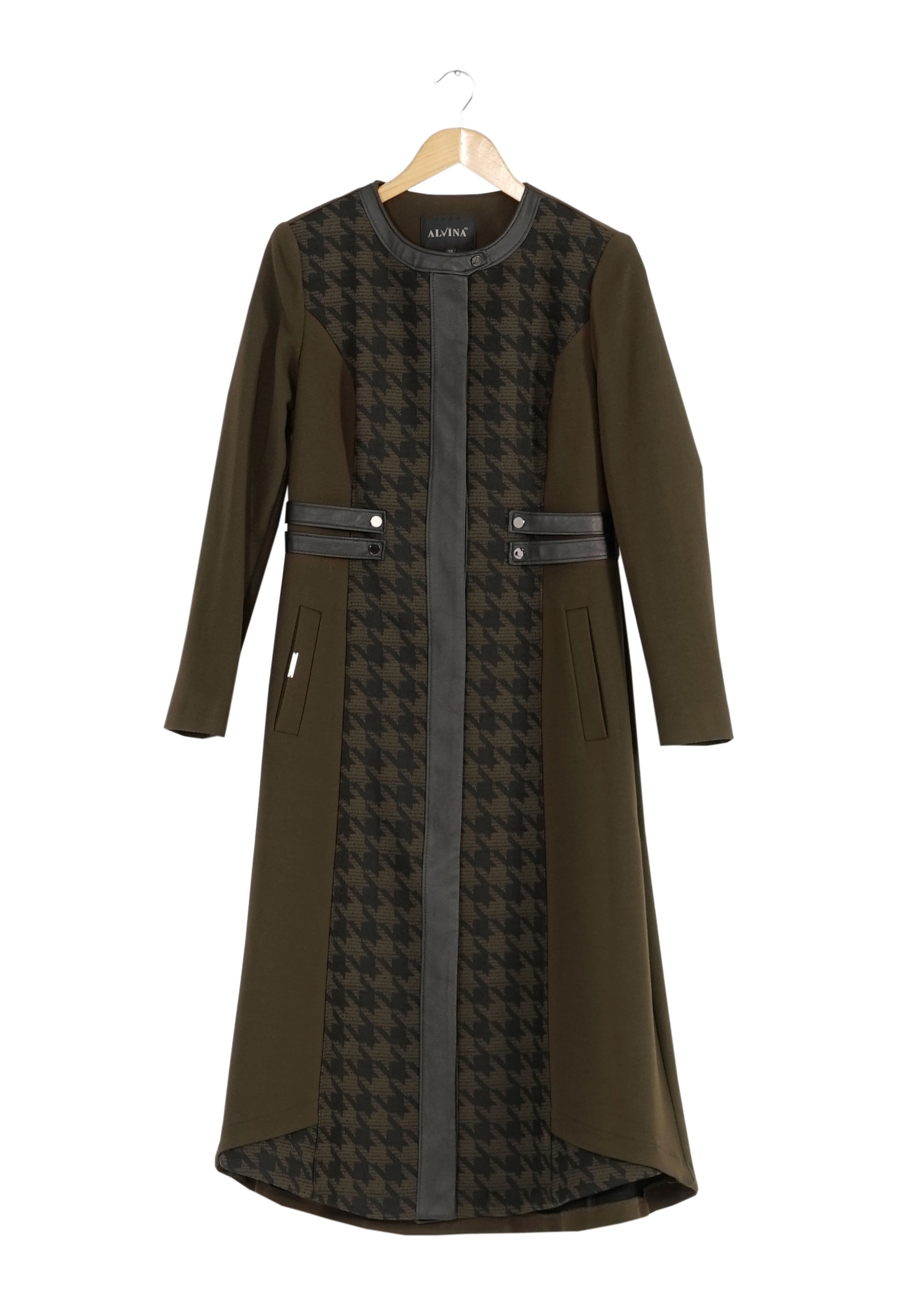 Tesettür giyim HAKİ KAZAYAĞI DESEN TRENÇKOT 1634 