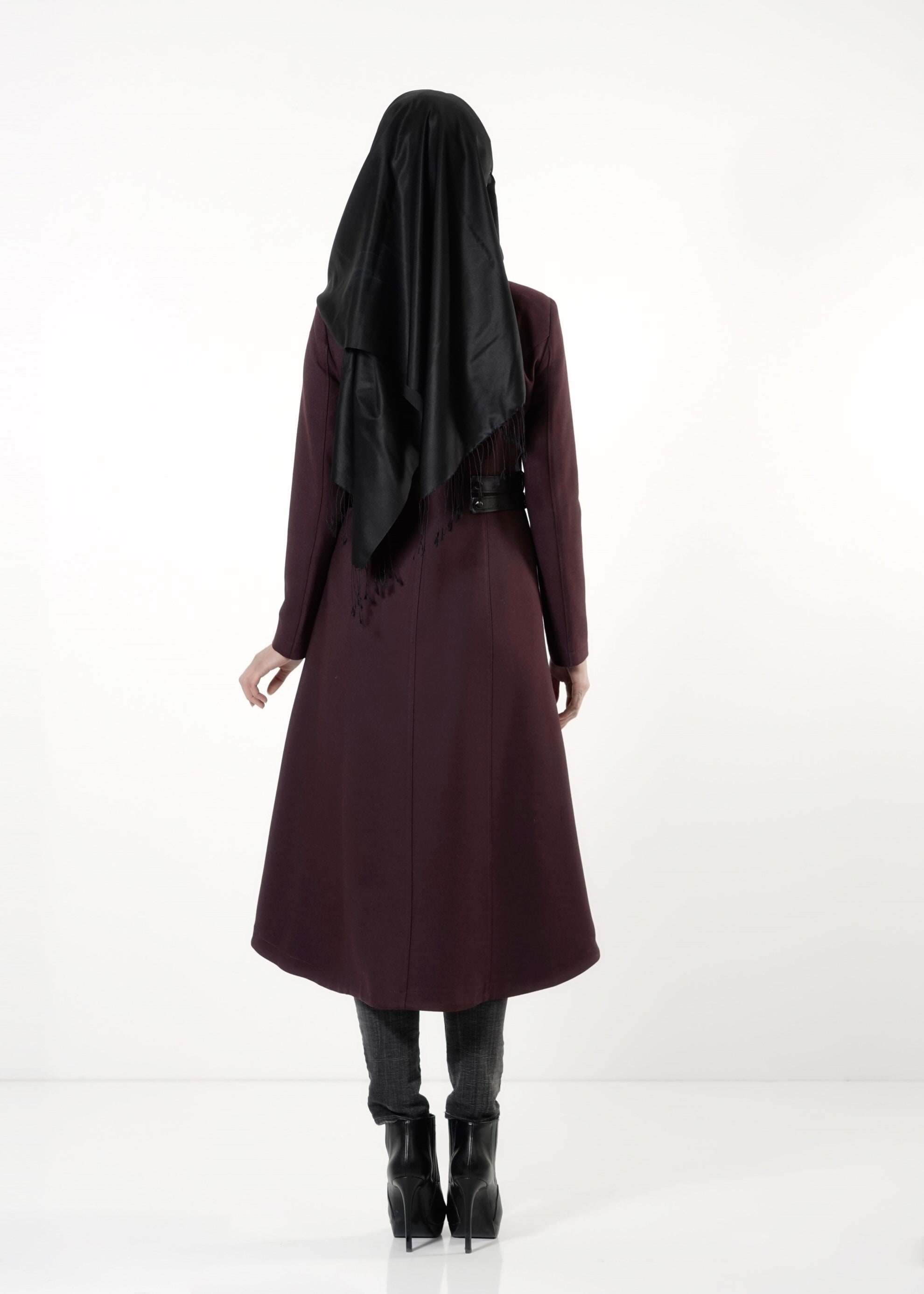 Tesettür giyim MÜRDÜM KAZAYAĞI DESEN TRENÇKOT 1634 