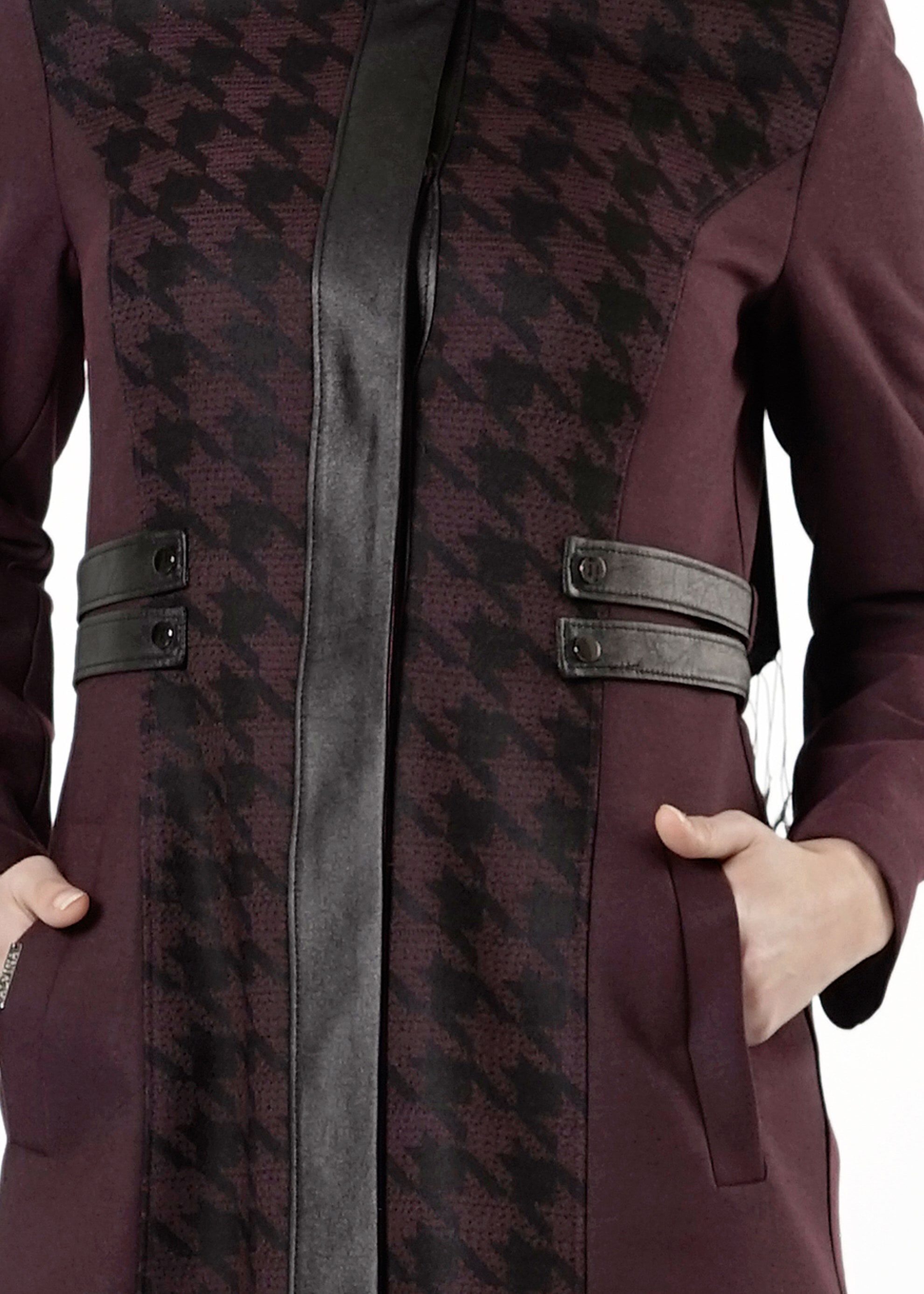 Tesettür giyim MÜRDÜM KAZAYAĞI DESEN TRENÇKOT 1634 