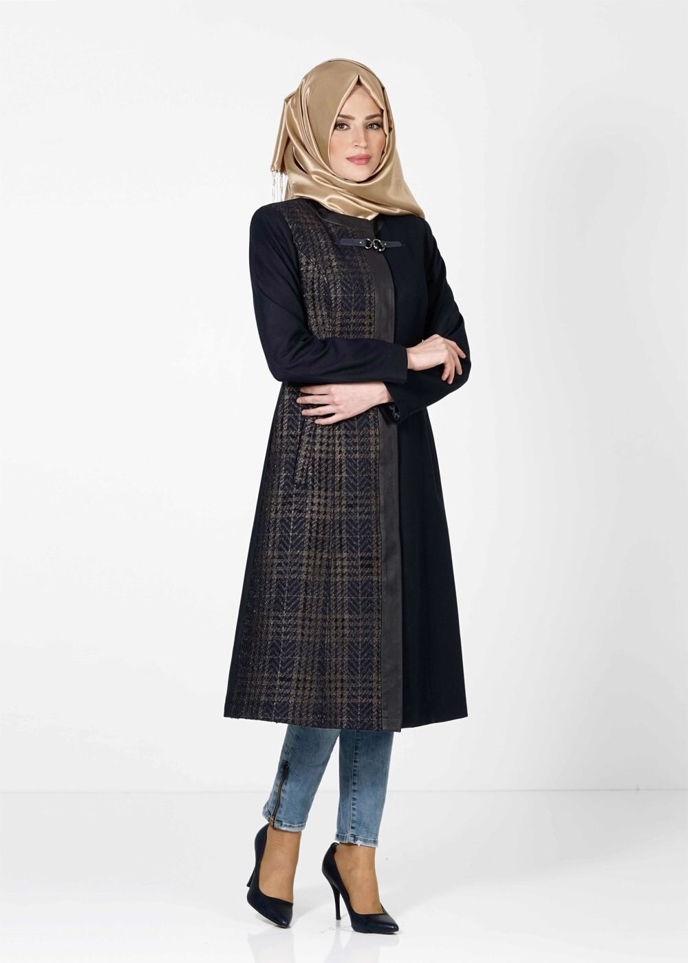 Tesettür giyim LACİVERT 1639 KABAN